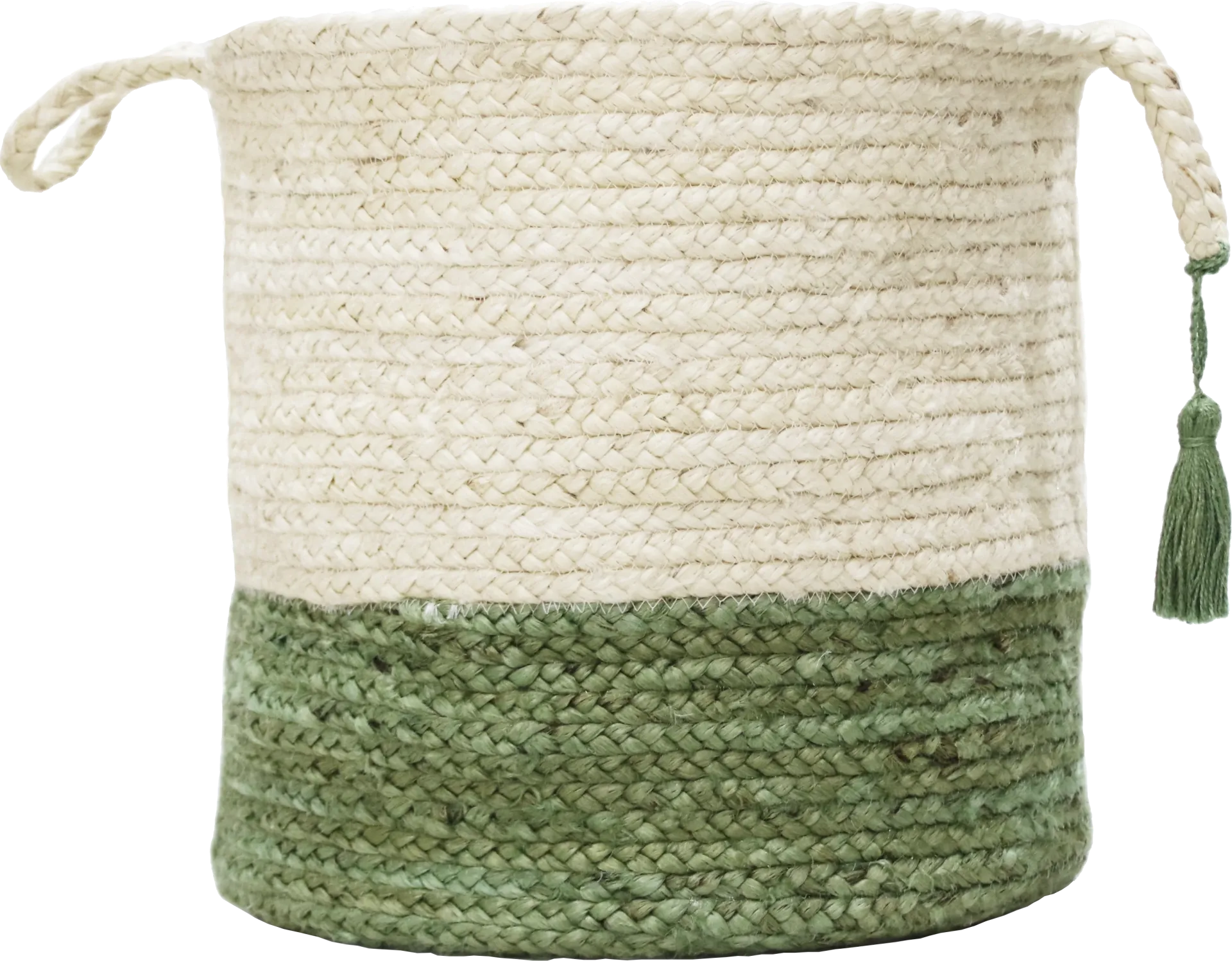 Ruven White/Green 19 in. Basket - Image 1
