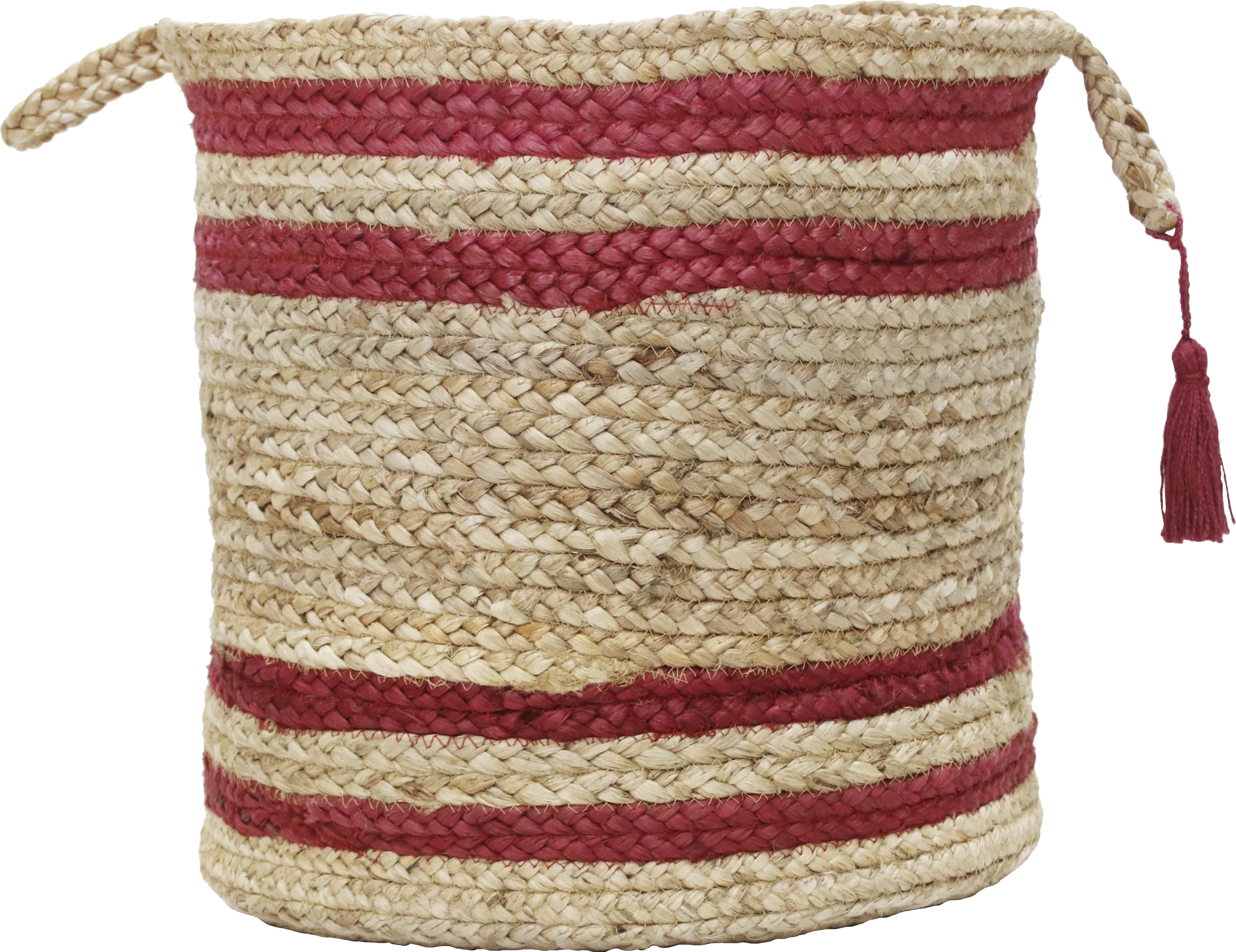 Omylia Tan/Red 17 in. Basket - Thumbnail - Image 1