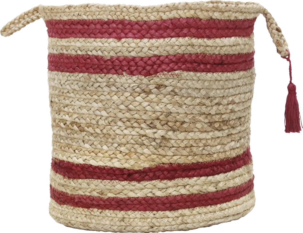 Omylia Tan/Red 17 in. Basket