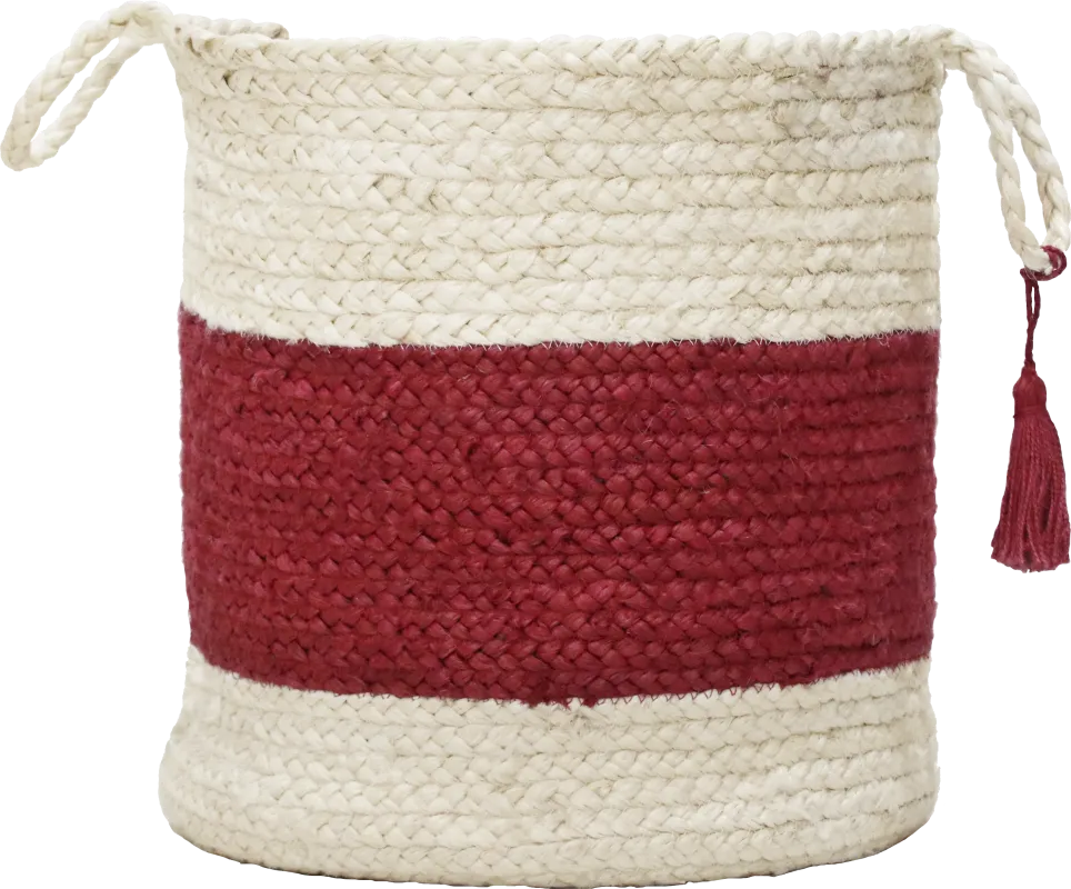 Grebella White/Red 19 in. Basket