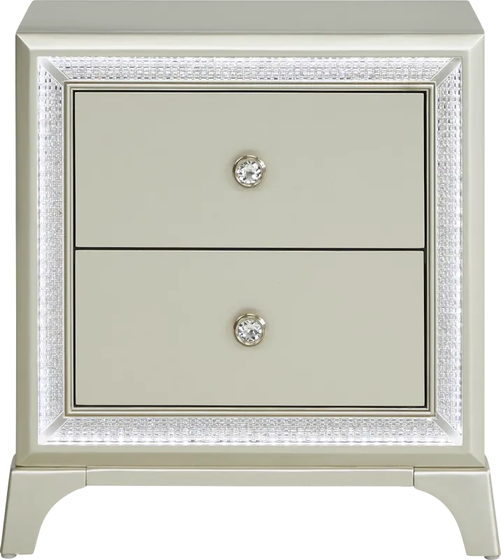 Avery Silver Nightstand
