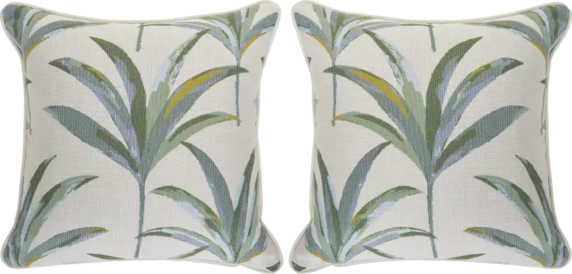 Martinique Tropics Celadon Indoor/Outdoor Accent Pillow, Set of 2