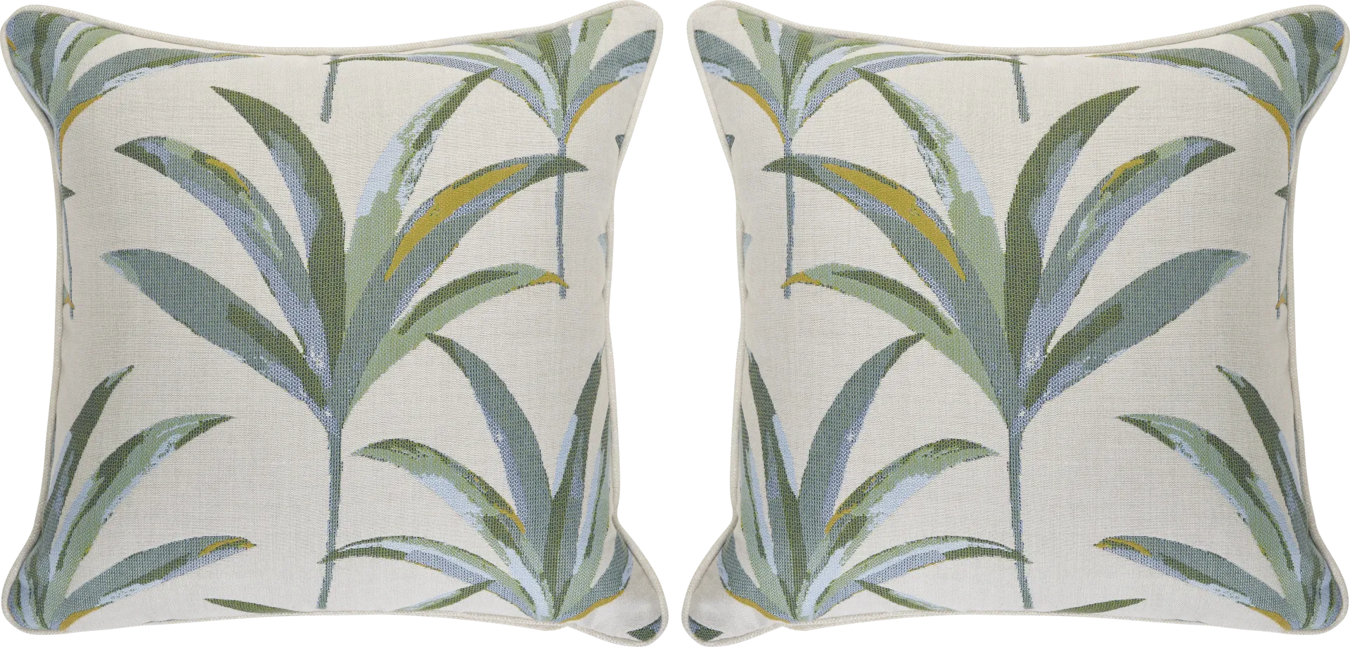 Martinique Tropics Celadon Indoor/Outdoor Accent Pillow, Set of 2 - Image 1