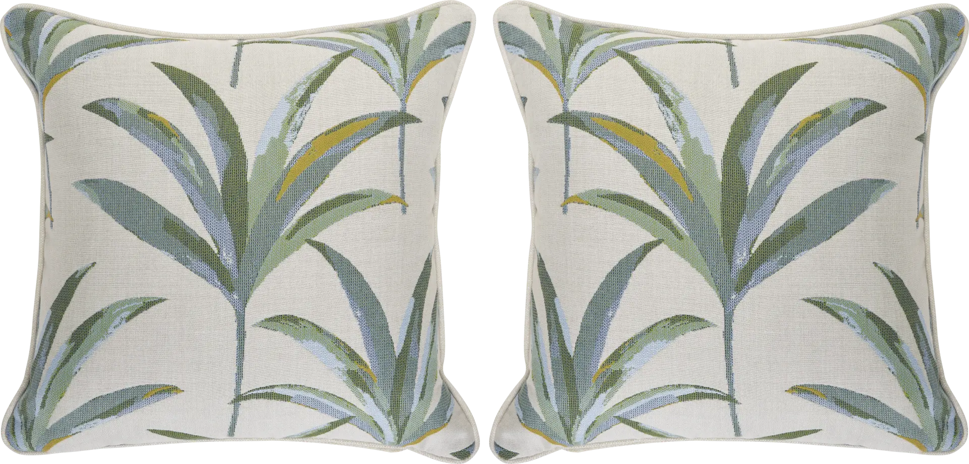 Martinique Tropics Celadon Indoor/Outdoor Accent Pillow, Set of 2