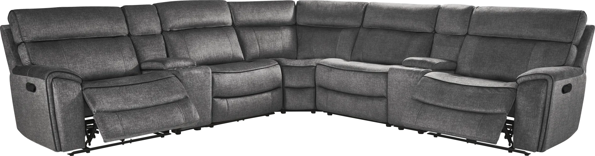 Bradshaw Place Dark Gray 7 Pc Reclining Sectional - Image 2