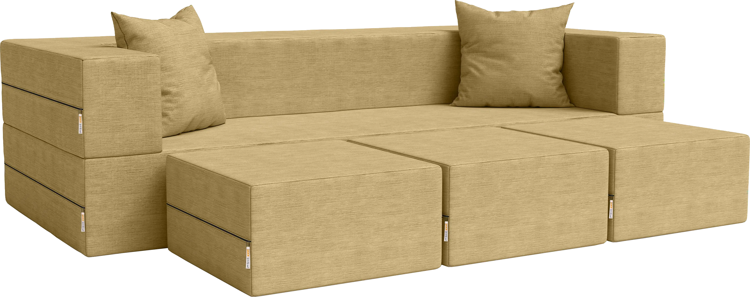 Kids Alfy Camel Sofa & Ottomans, Set of 4 - Thumbnail - Image 1