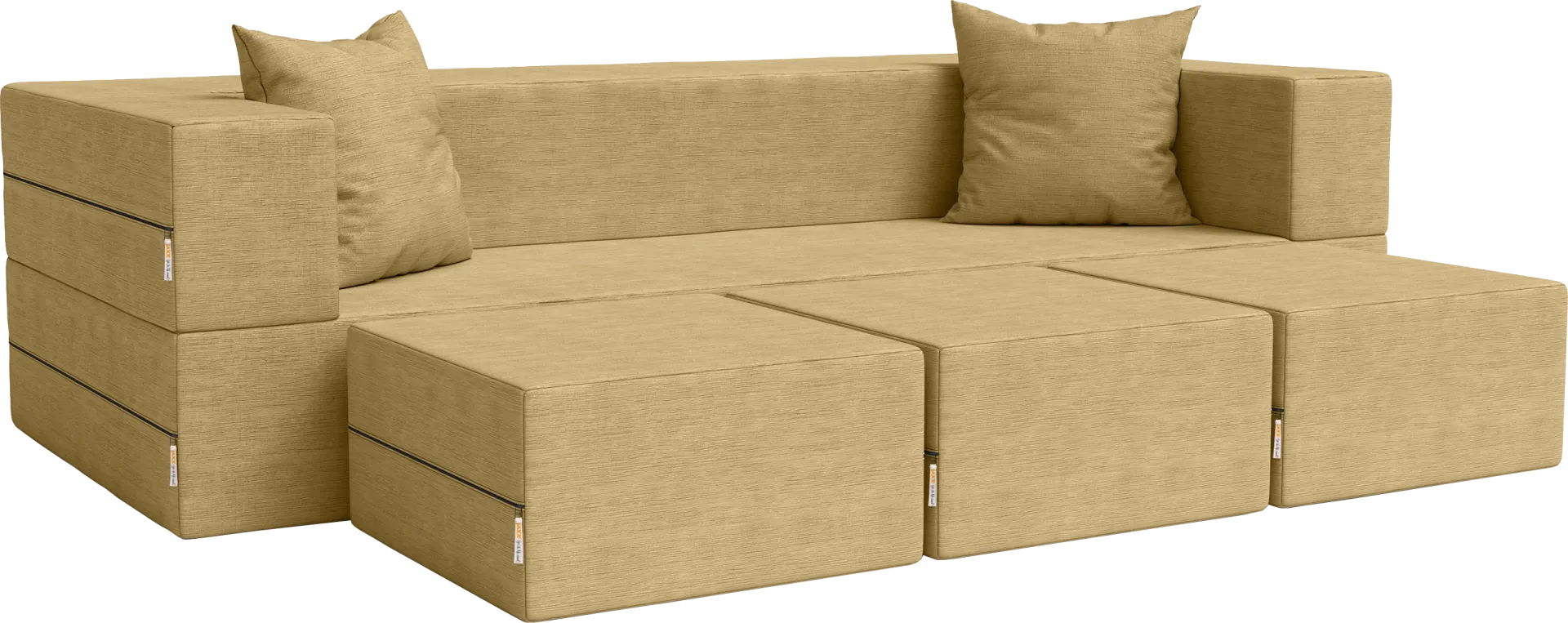Kids Alfy Camel Sofa & Ottomans, Set of 4 - Image 1