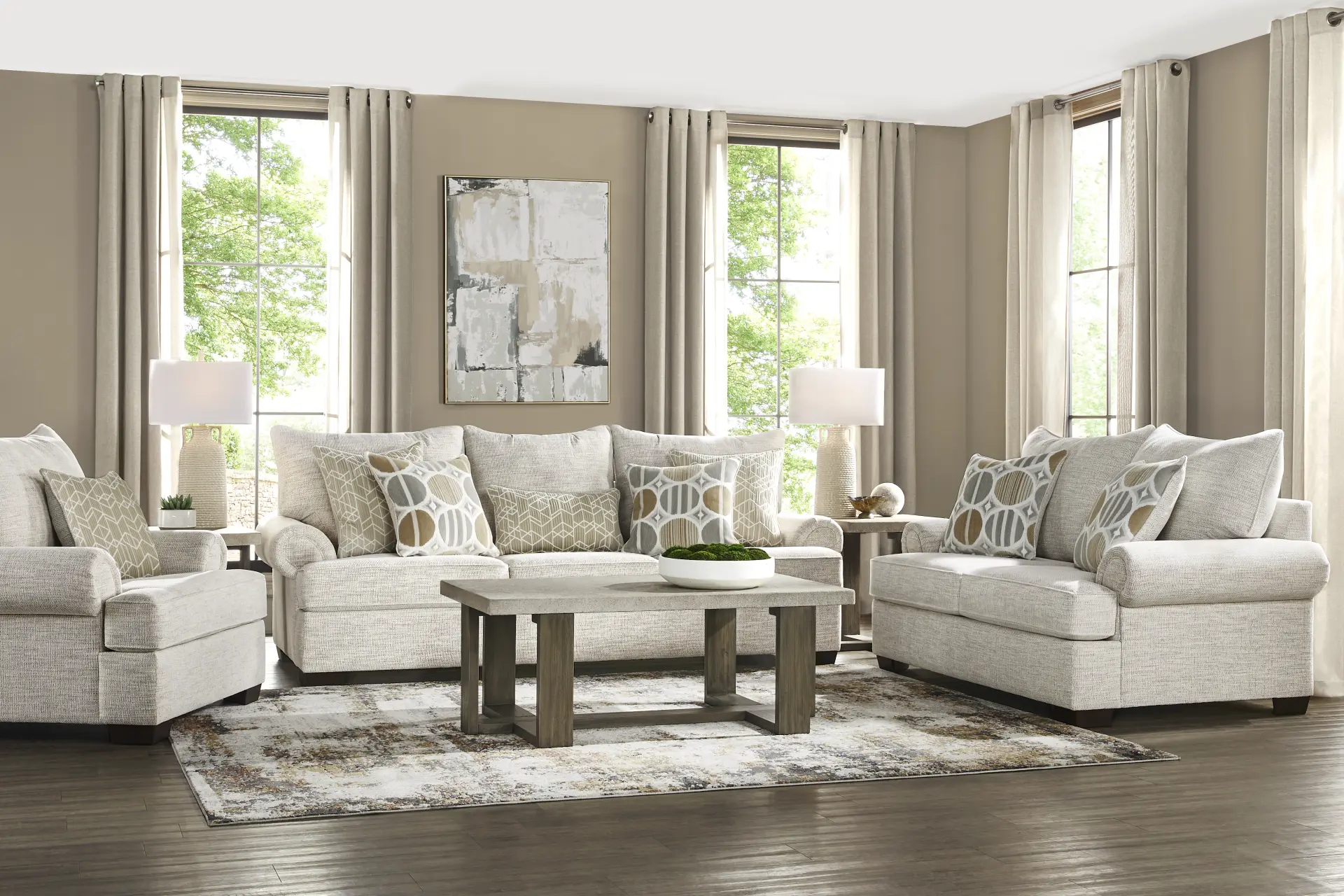 Reyna Point Ivory 8 Pc Living Room