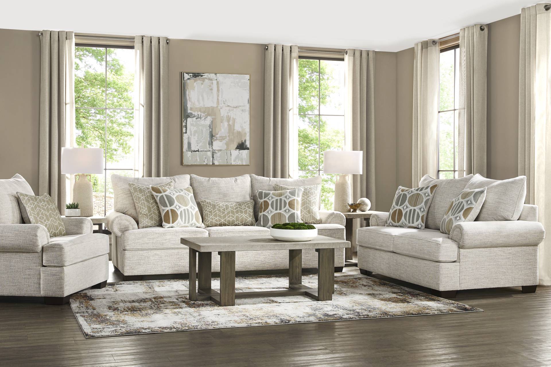 Reyna Point Ivory 8 Pc Living Room full room