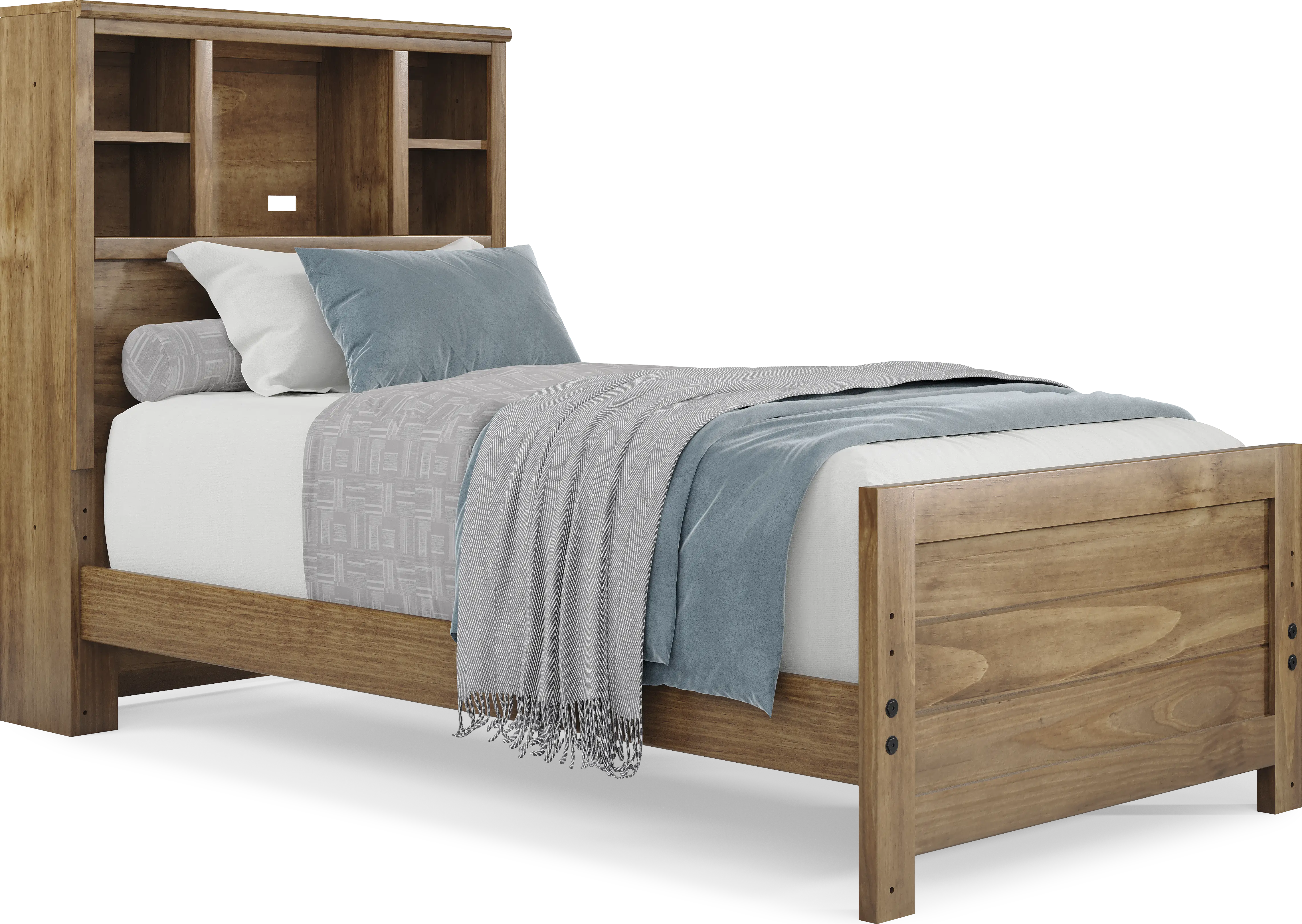 Kids Creekside 2.0 Chestnut Twin Bookcase Bed - Thumbnail - Image 1