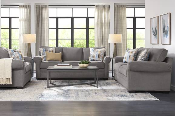 Bellingham Gray Microfiber Loveseat