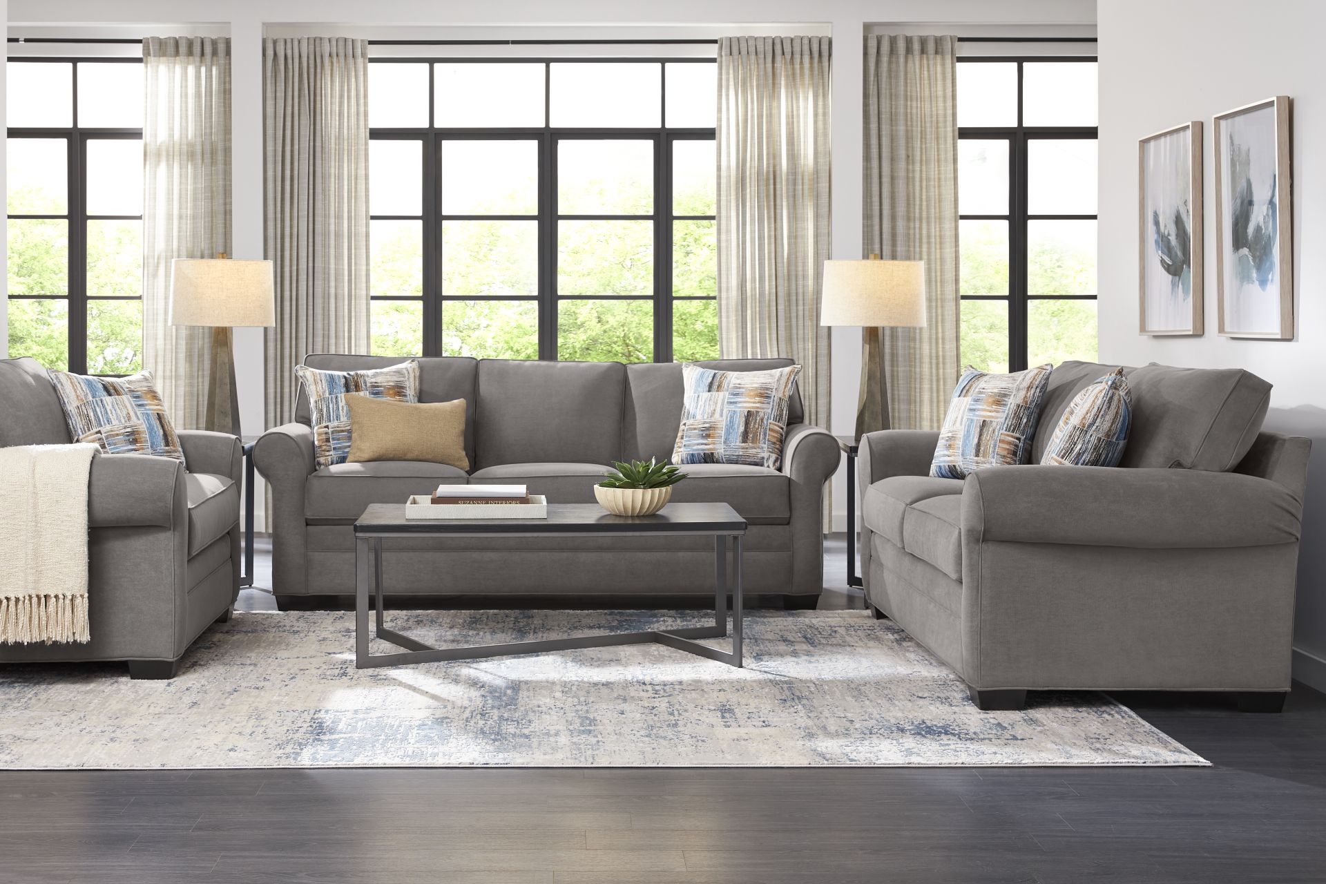 Bellingham Gray Microfiber Sofa - Image 2