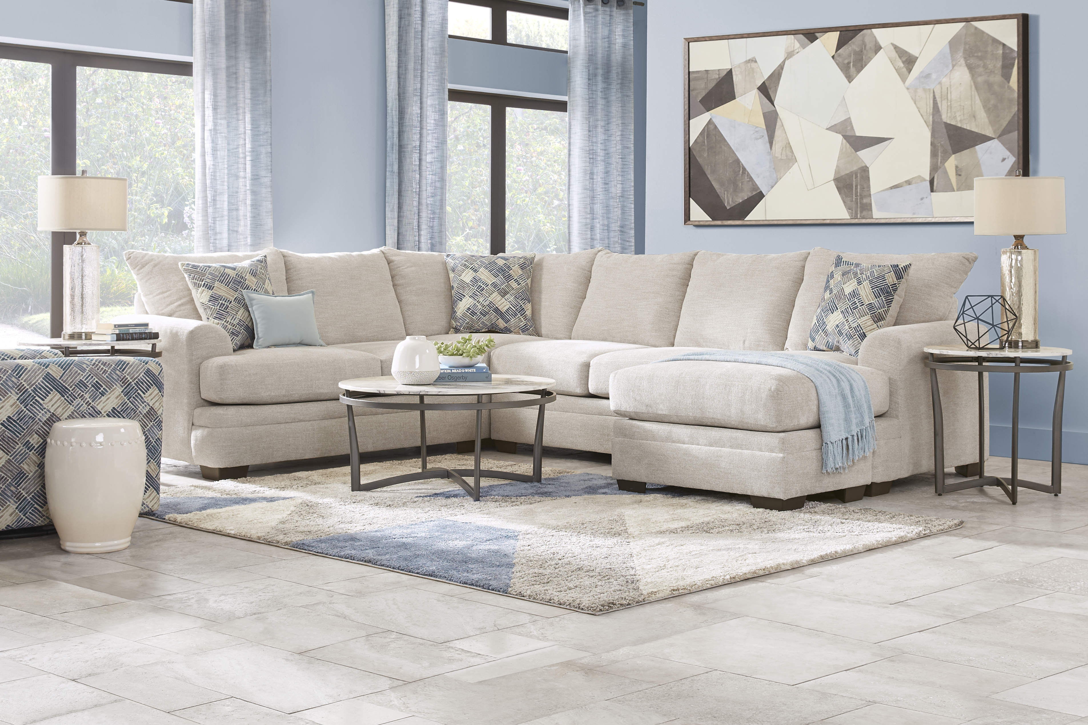 Copley Court Parchment 2 Pc Sectional - Thumbnail - Image 2