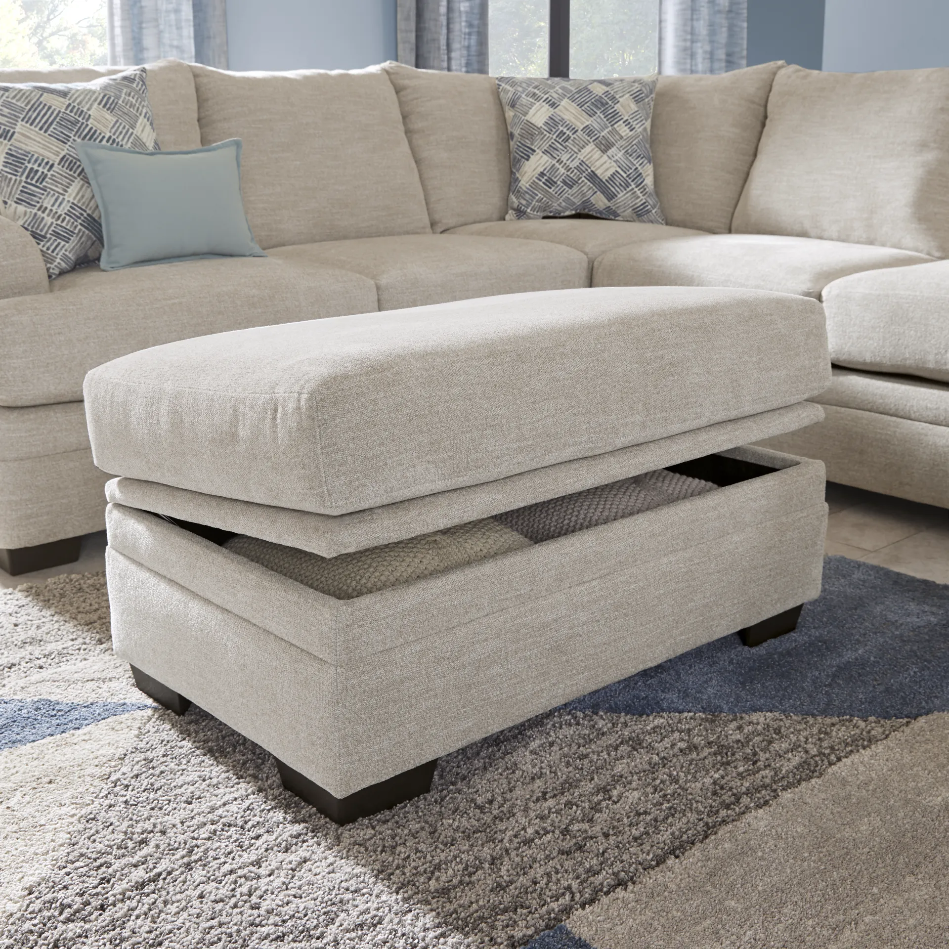 Copley Court Parchment Storage Ottoman - Image 5