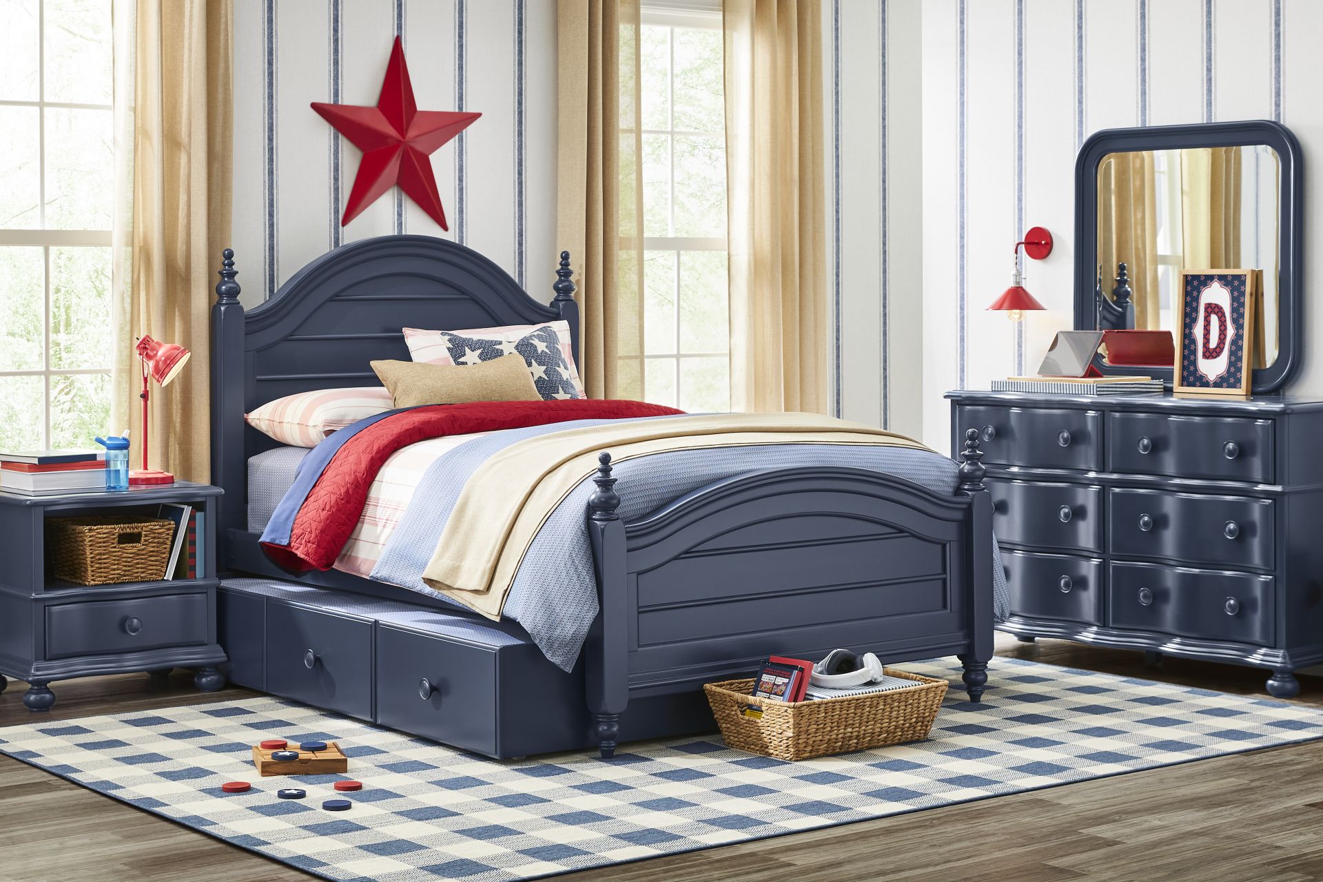 Kids San Simeon Blue Full Poster Bedroom - Image 1