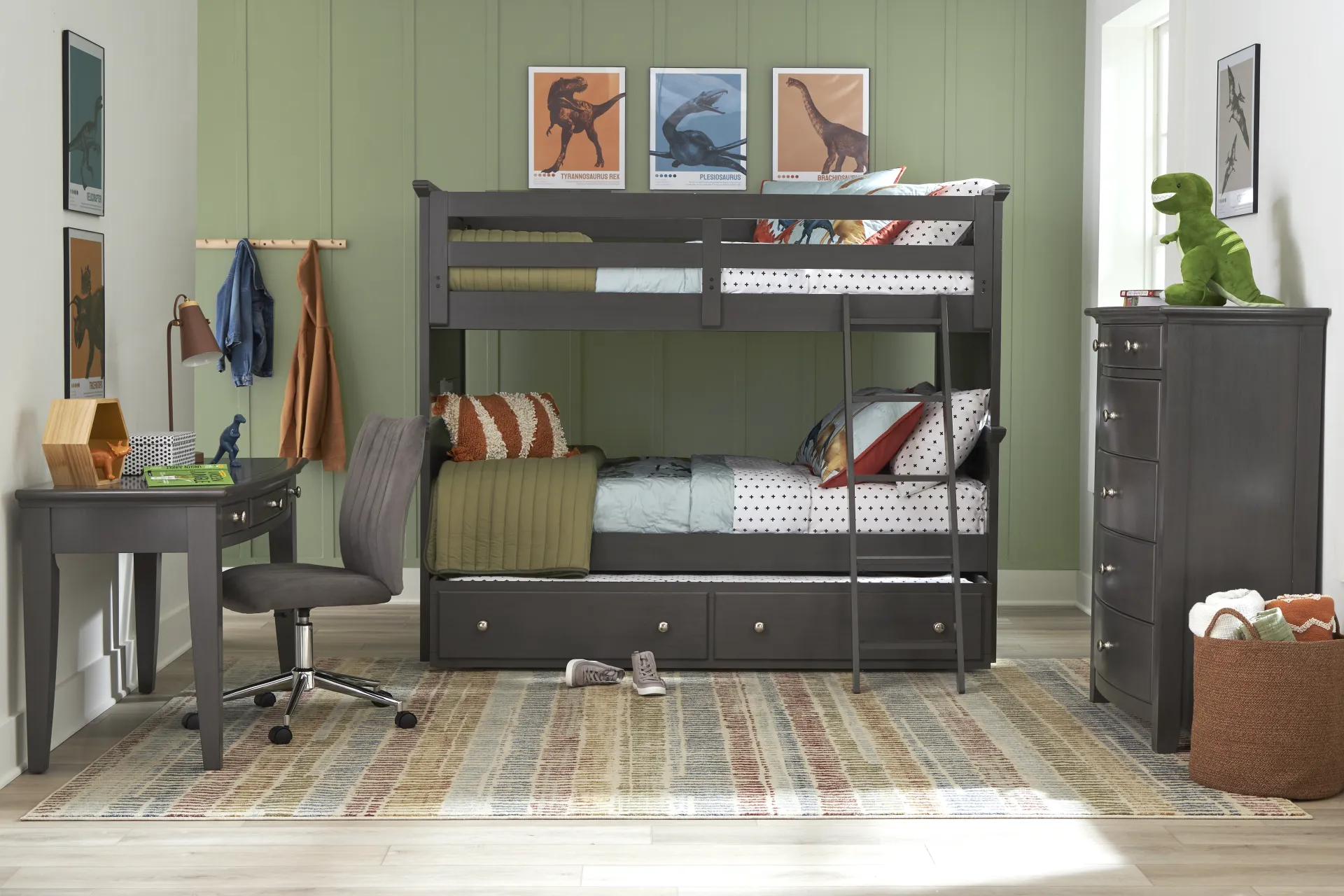 Kids Santa Cruz Gray Full/Full Bunk Bedroom - Image 1