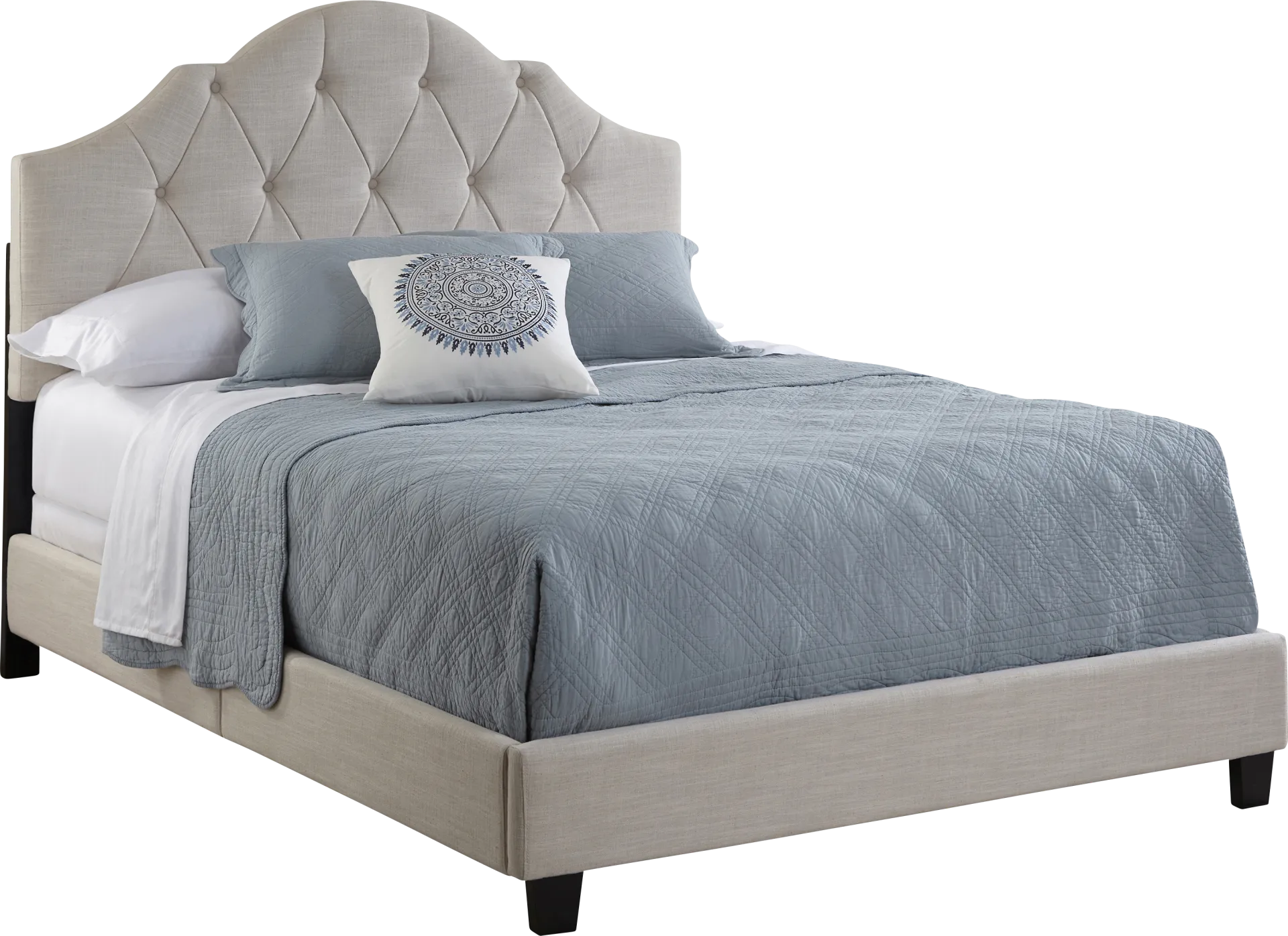 Penina Beige King Upholstered Bed - Image 1
