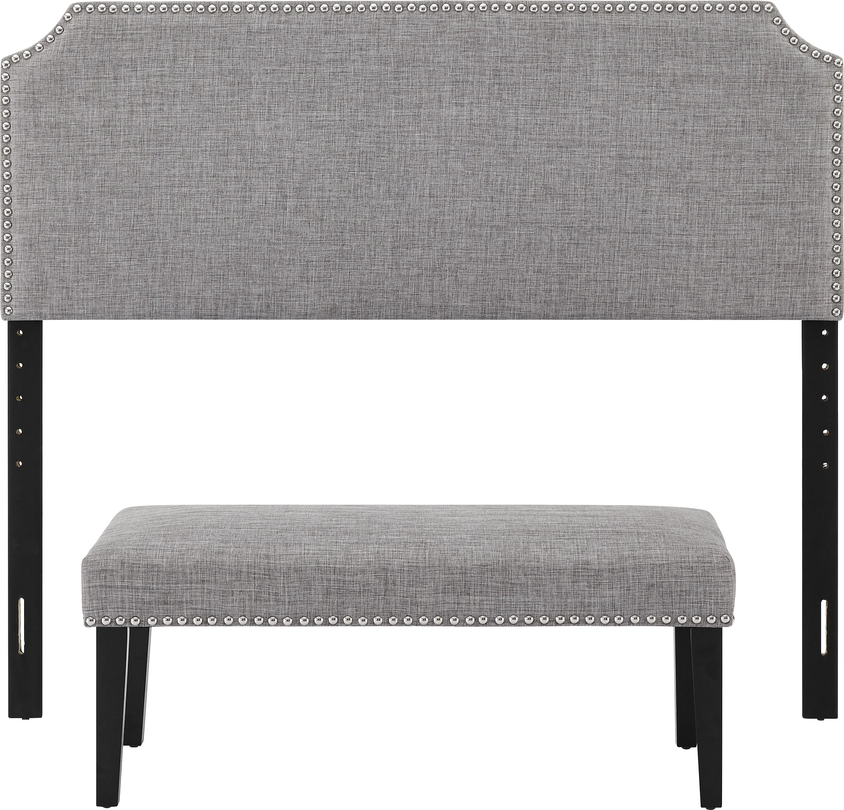 Ragsdale Gray Queen Upholstered Headboard and Bench - Image 1