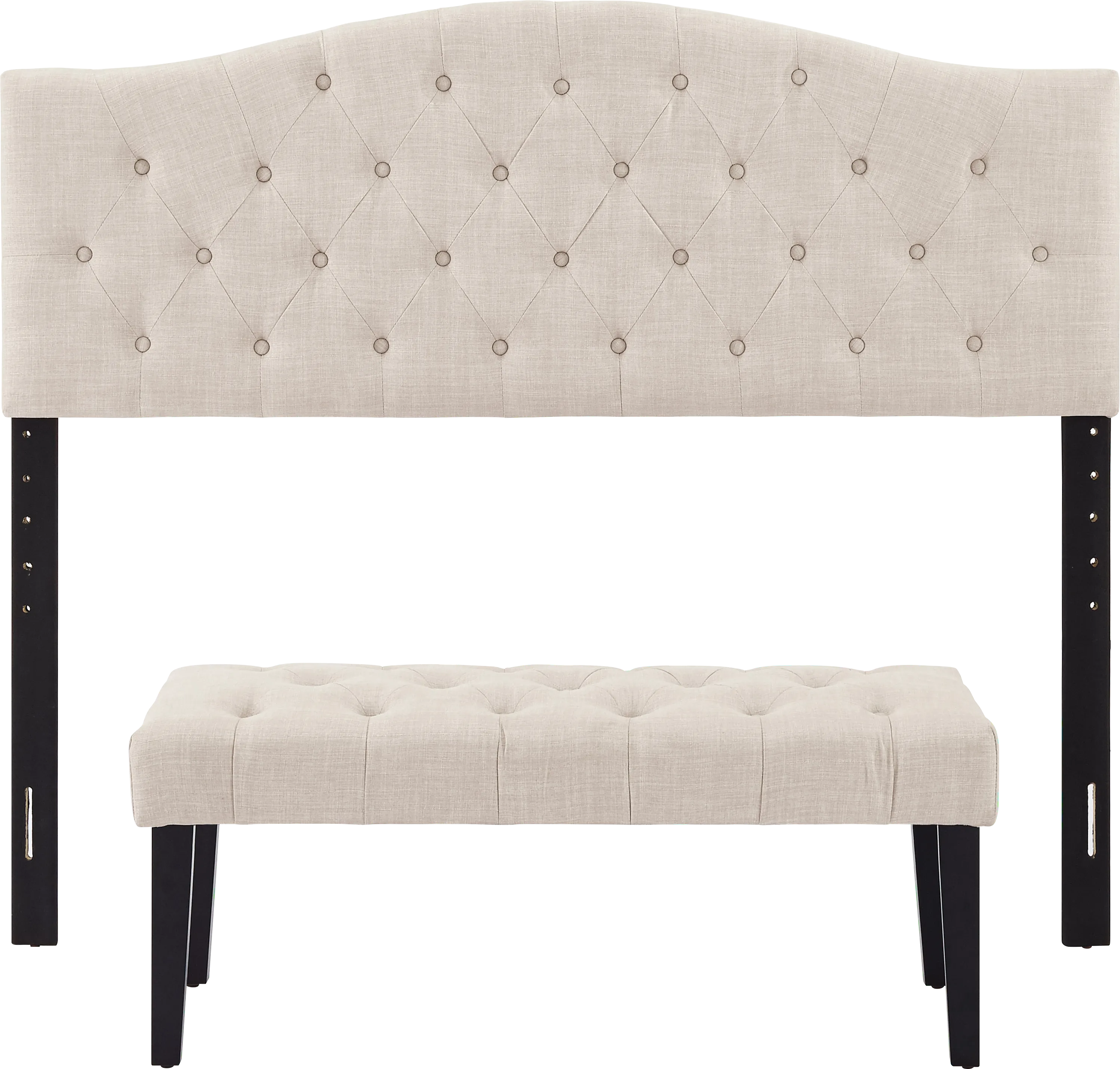 Northdale Beige Queen Upholstered Headboard and Bench - Image 1