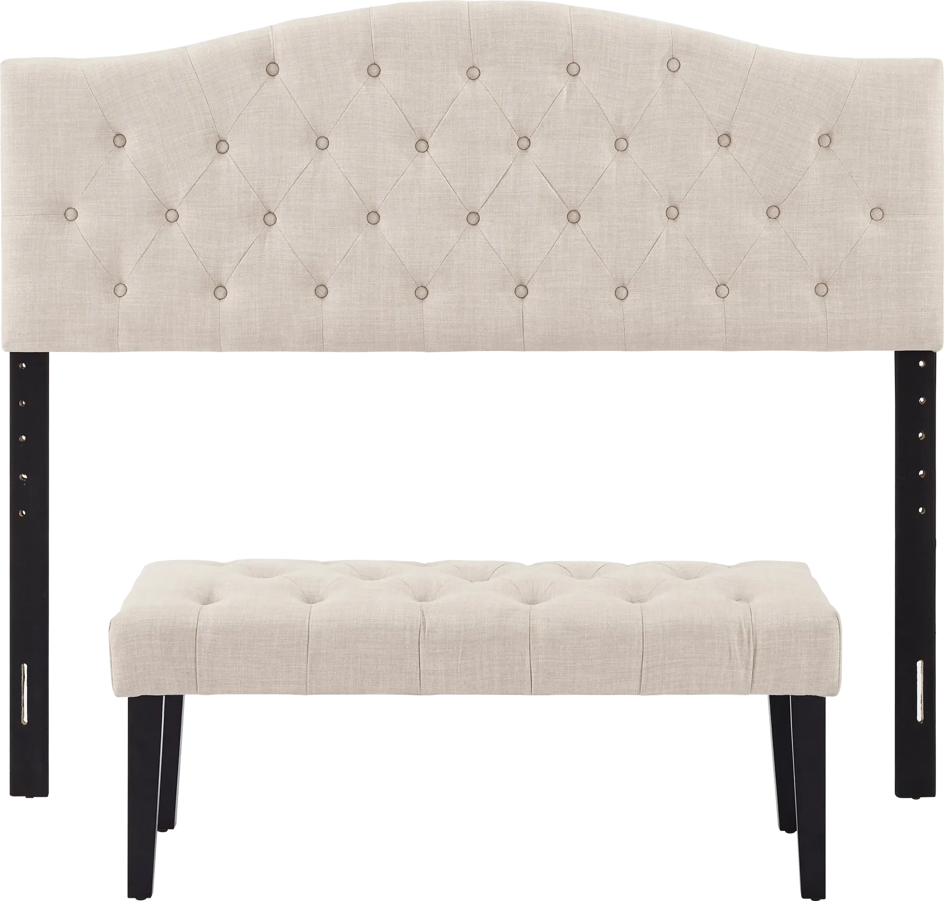 Northdale Beige Queen Upholstered Headboard and Bench - Image 1