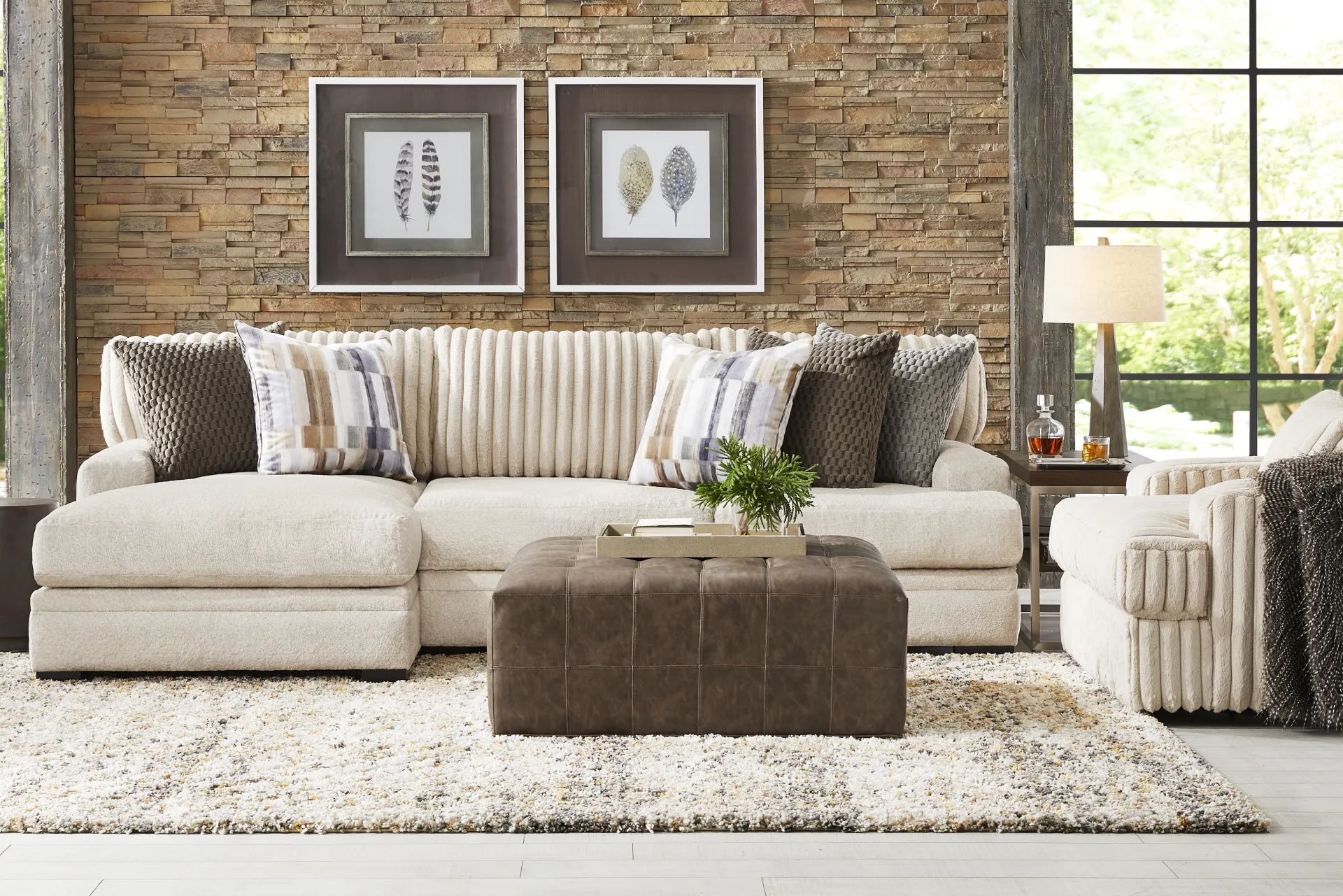 Hudson Street Beige 2 Pc Sectional - Image 1