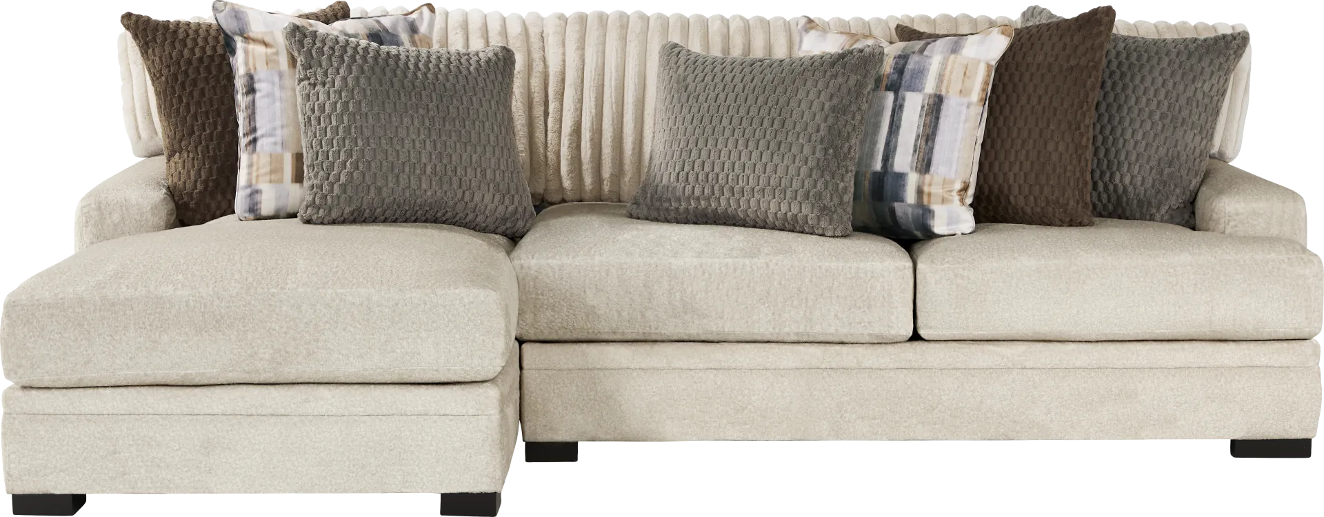 Hudson Street Beige 2 Pc Sectional - Image 2