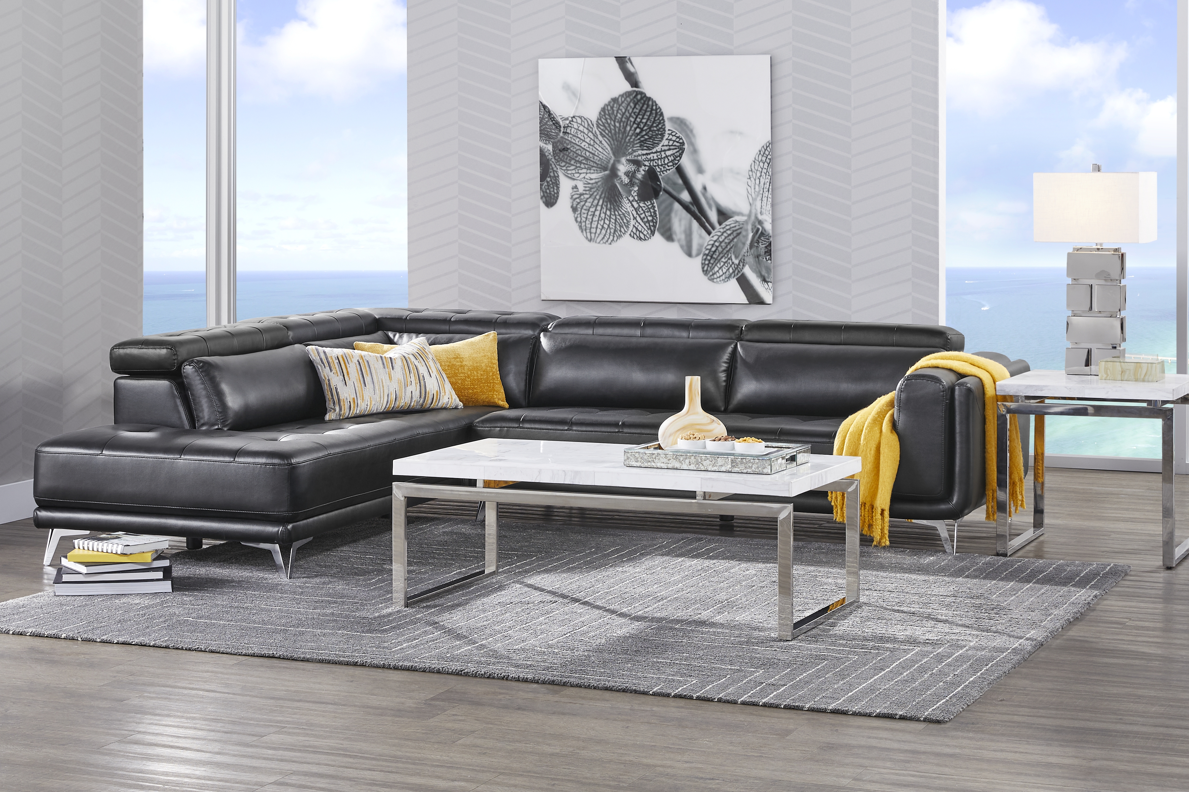 Hudson Heights Black 5 Pc Sectional Living Room - Thumbnail - Image 1