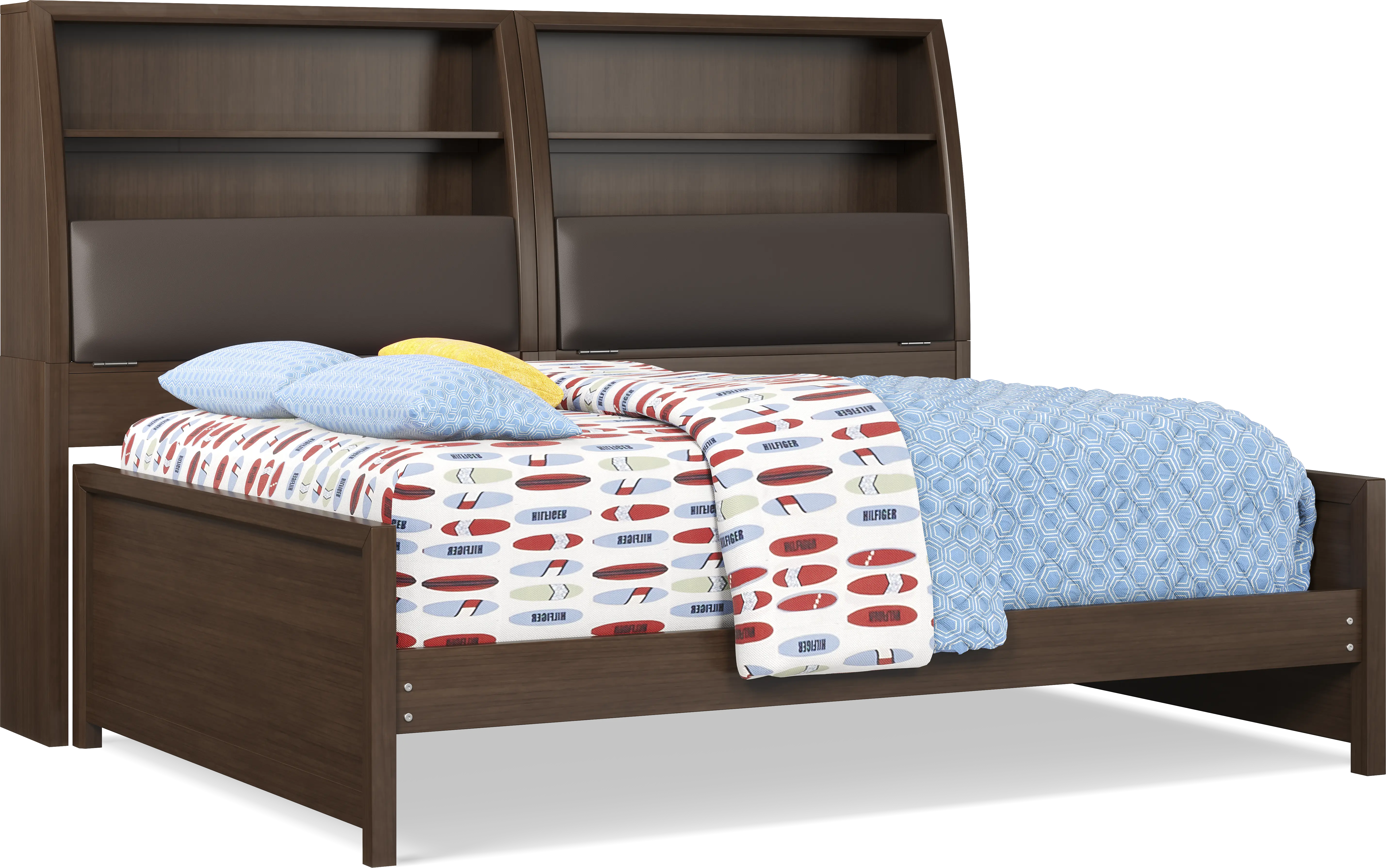 Kids Santa Cruz Cherry 5 Pc Full Bookcase Wall Bed - Thumbnail - Image 1