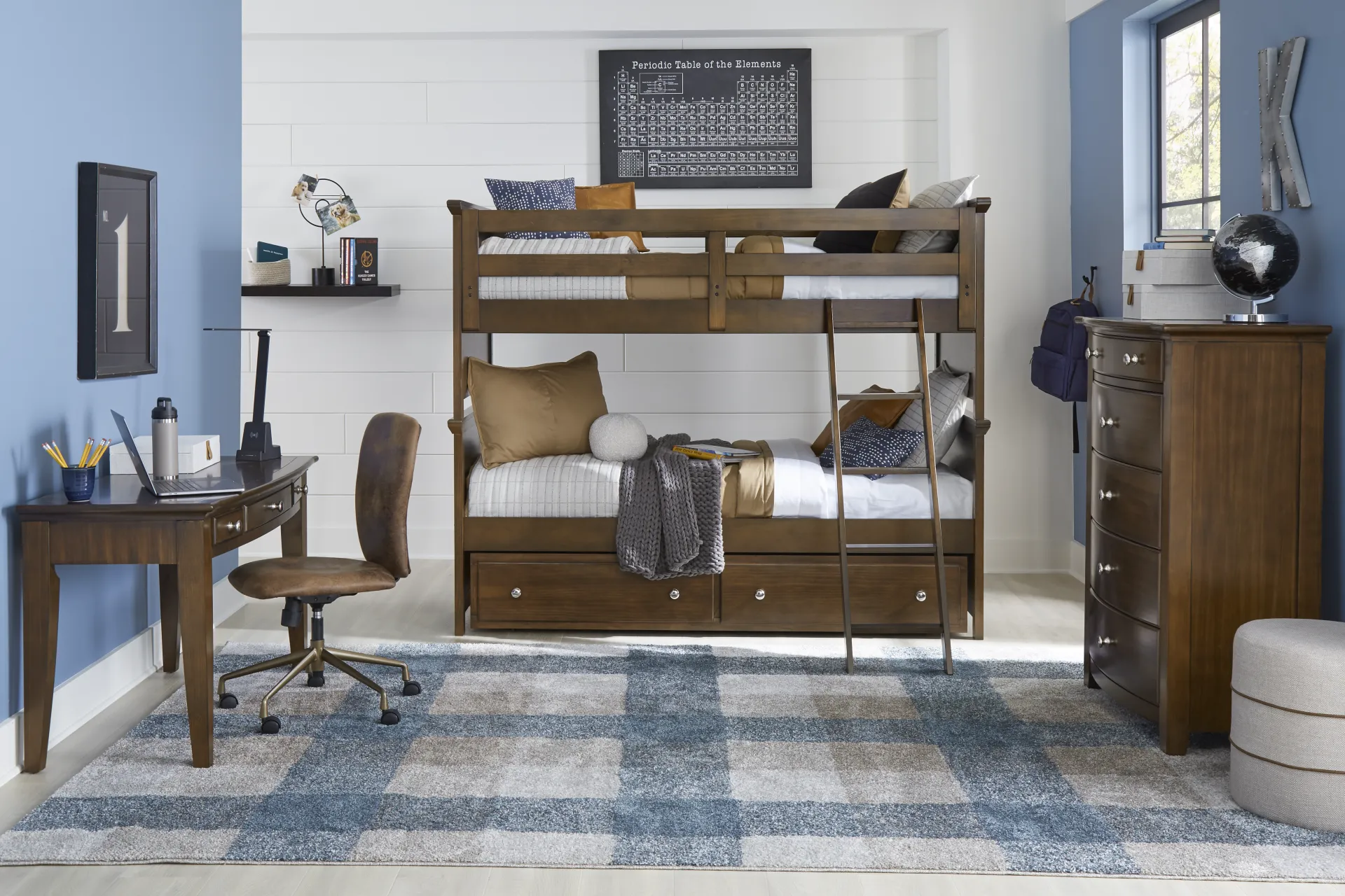 Kids Santa Cruz Brown Cherry Twin/Twin Bunk Bed - Image 1