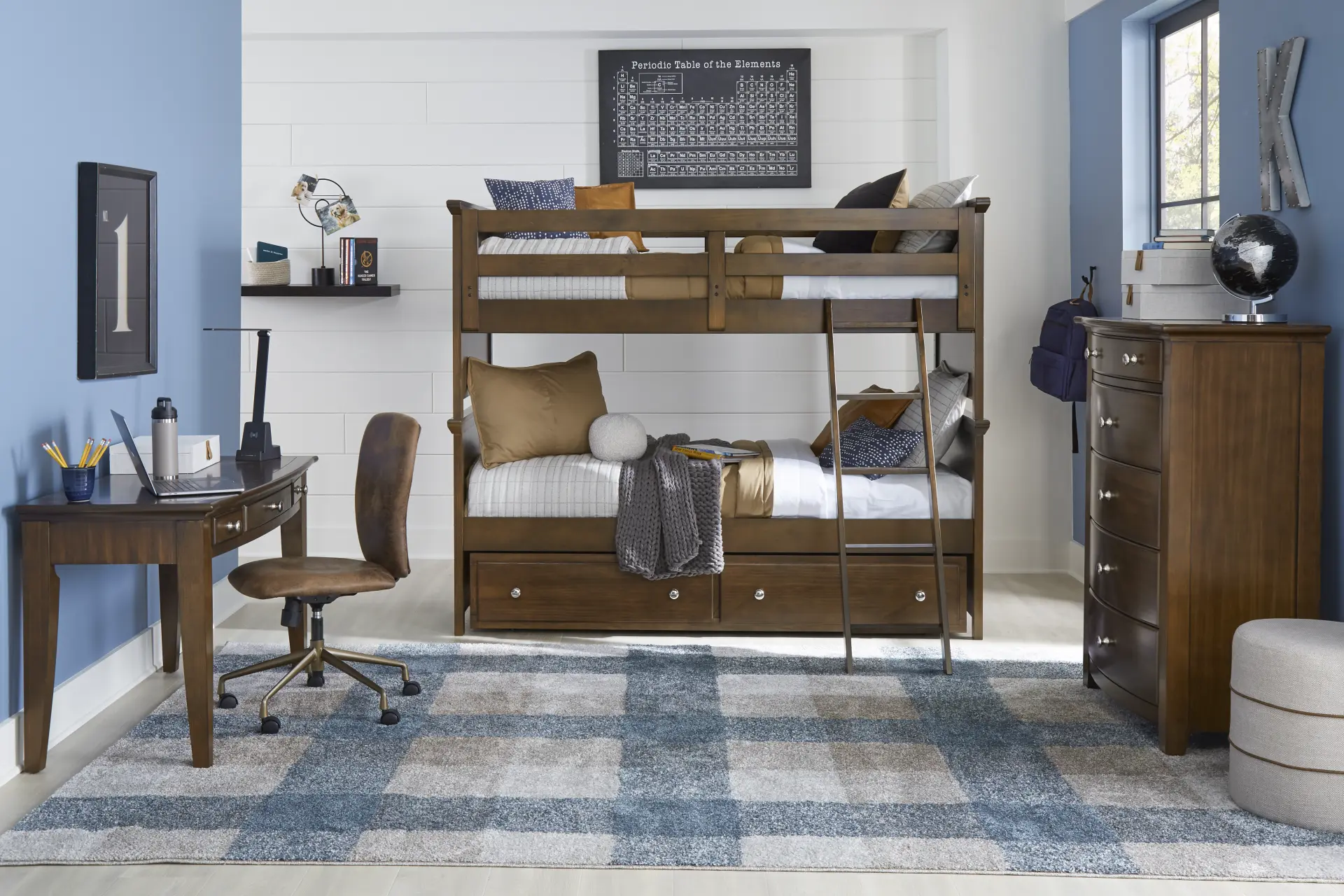 Kids Santa Cruz Brown Cherry Twin/Twin Bunk Bed