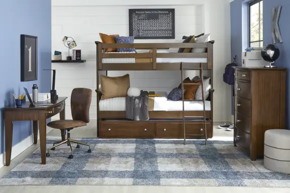 Kids Santa Cruz Brown Cherry Full/Full Bunk Bedroom