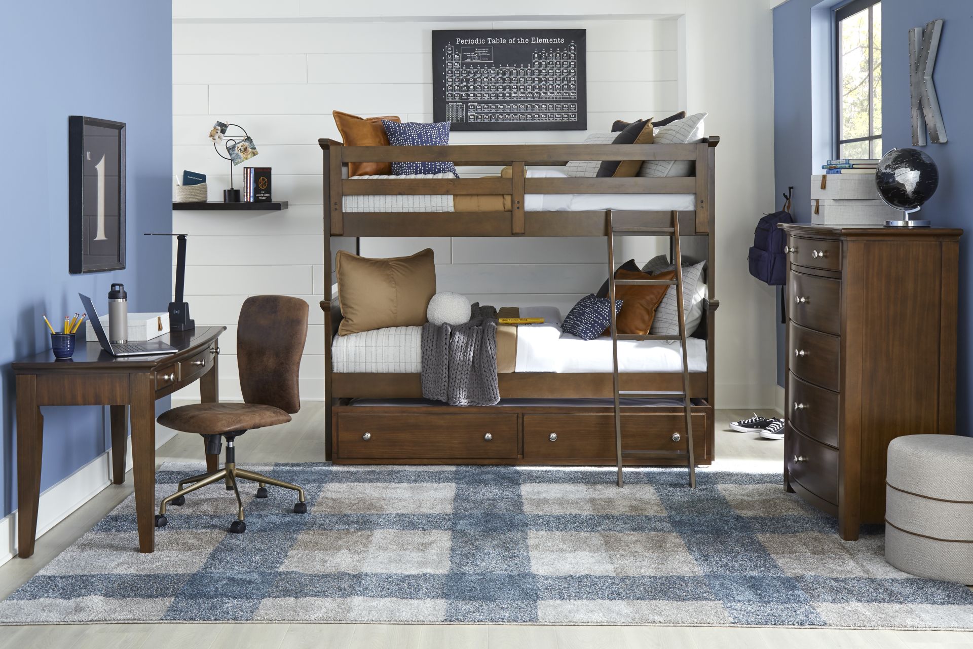 Kids Santa Cruz Brown Cherry Full/Full Bunk Bedroom - Image 1