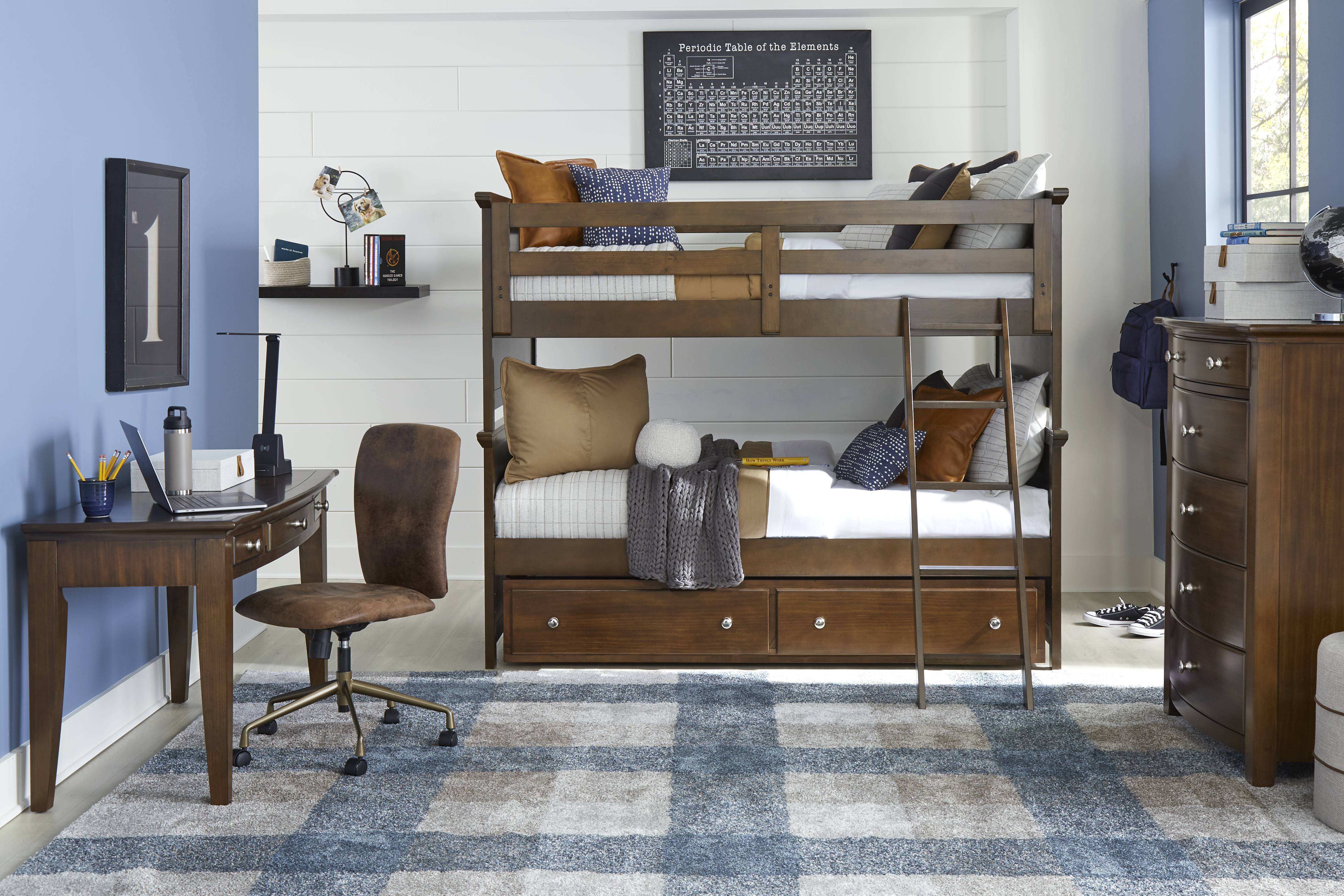 Kids Santa Cruz Brown Cherry Full/Full Bunk Bed