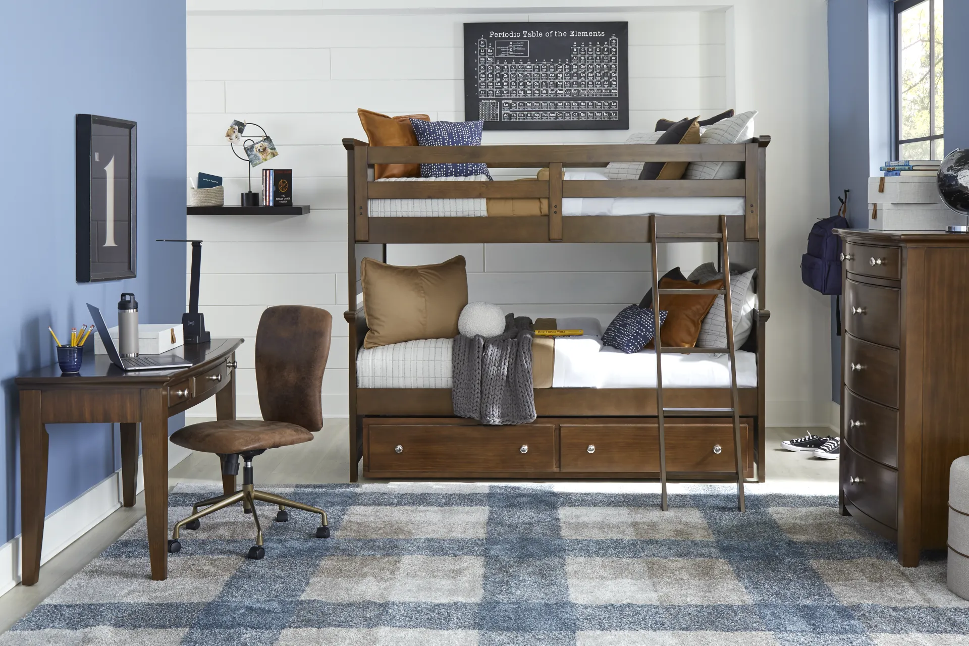 Kids Santa Cruz Brown Cherry Full/Full Bunk Bed - Image 1