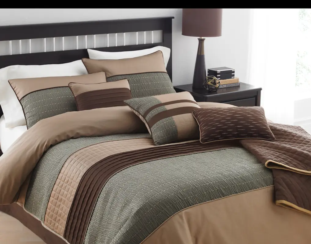 Mirdul Brown 7 Pc King Comforter Set