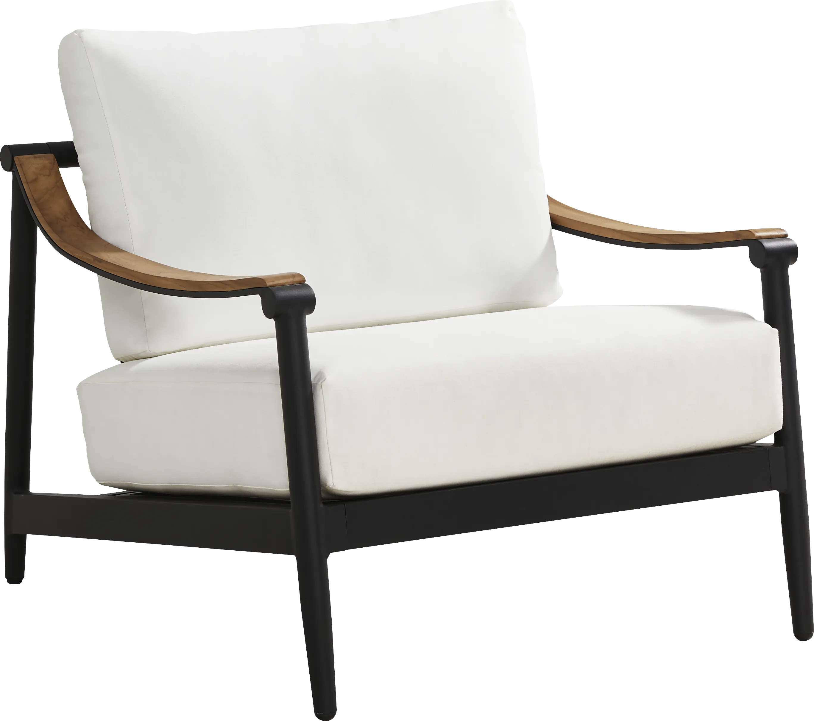 Harlowe Black 5 Pc Outdoor Loveseat Seating Set with White Cushions - Thumbnail - Image 4