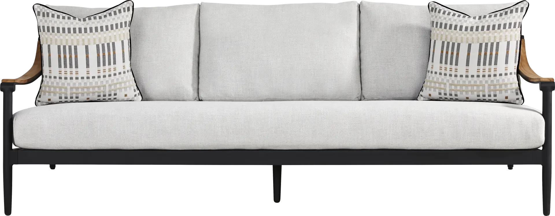 Harlowe Black Outdoor Sofa with Dove Cushions