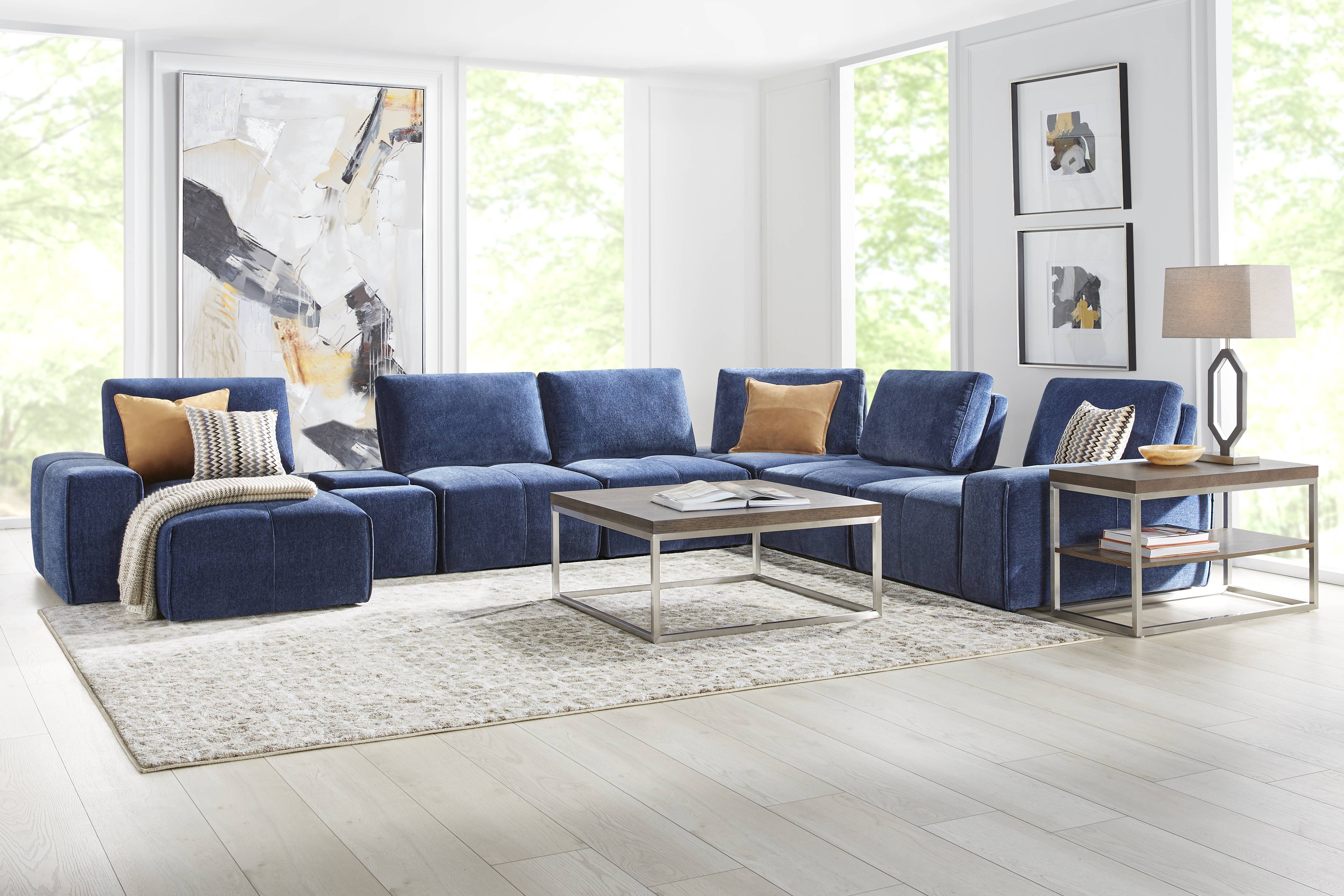 Laney Blue 7 Pc Sectional - Thumbnail - Image 2