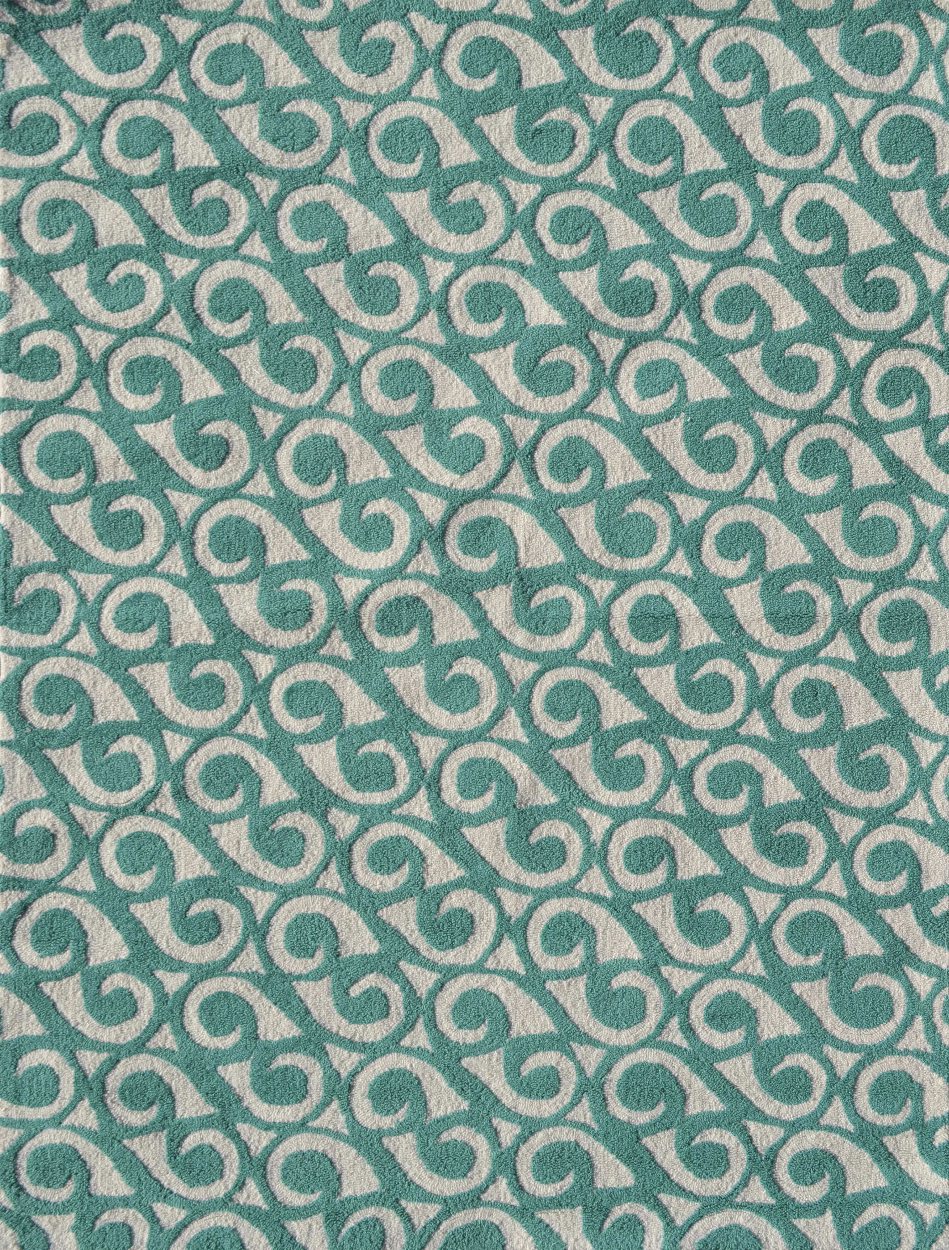 Greris Teal 5' x 7' Indoor/Outdoor Rug - Thumbnail - Image 1