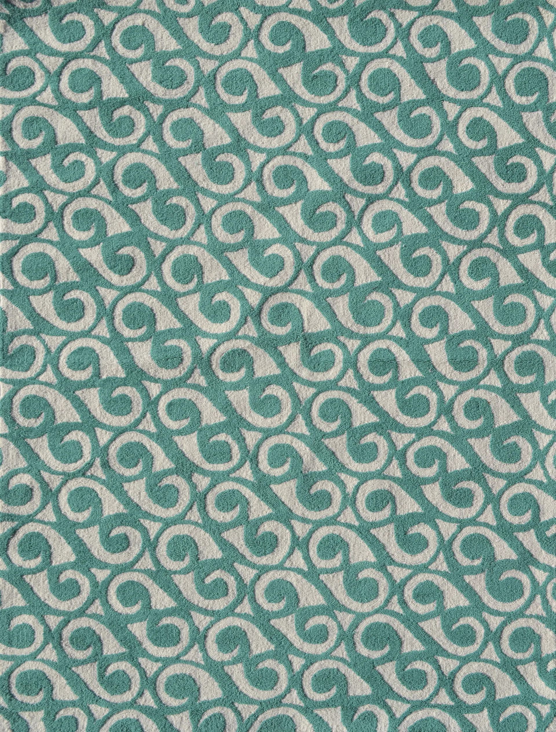 Greris Teal 5' x 7' Indoor/Outdoor Rug - Image 1