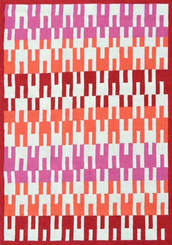 Berhere Pink 5' x 8' Indoor/Outdoor Rug