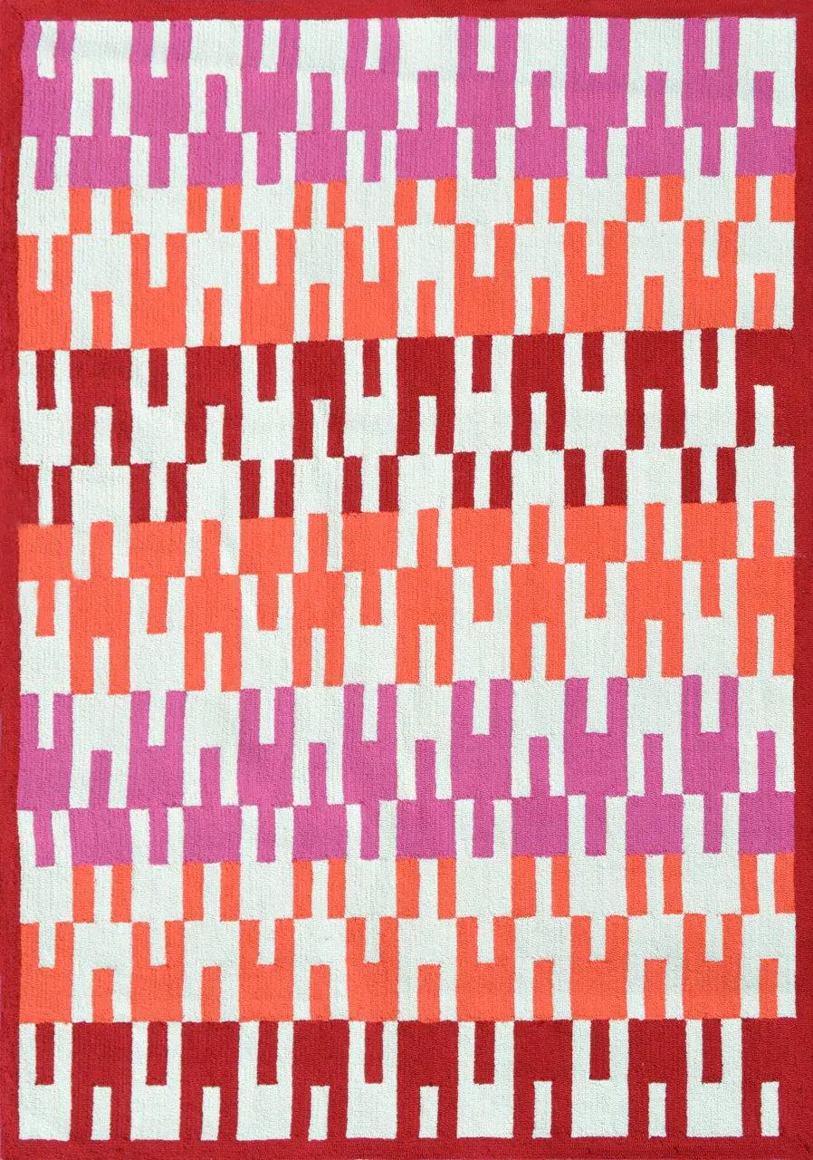 Berhere Pink 5' x 8' Indoor/Outdoor Rug