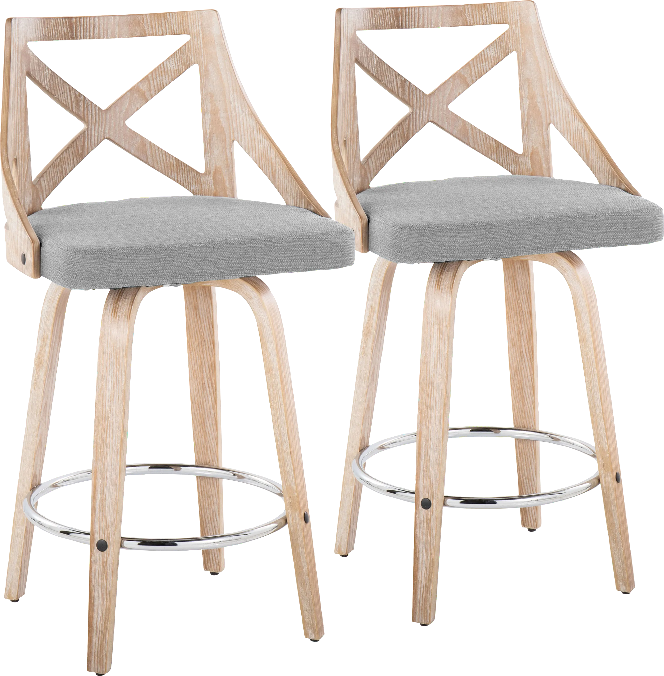Hasbrouck III Gray Swivel Counter Height Stool, Set of 2