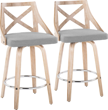Hasbrouck III Gray Swivel Counter Height Stool, Set of 2