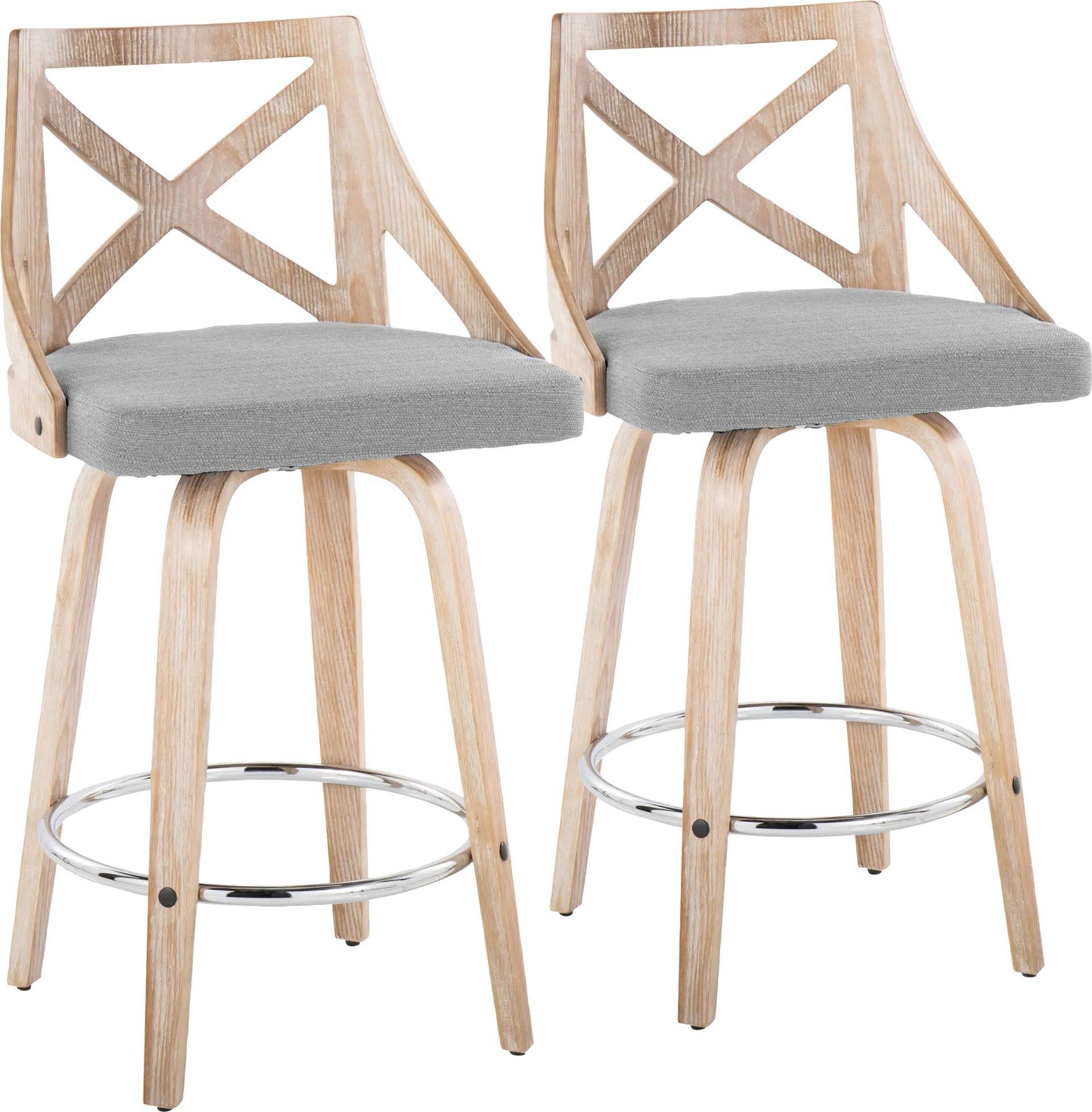 Hasbrouck III Gray Swivel Counter Height Stool, Set of 2