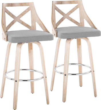 Hasbrouck III Gray Swivel Barstool, Set of 2