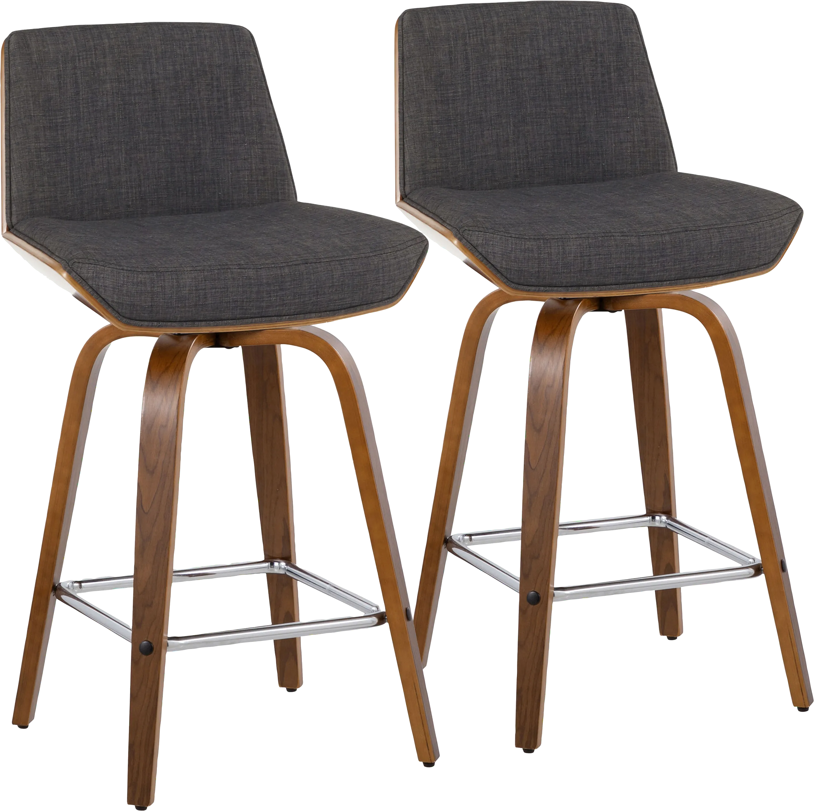 Weymanda II Charcoal Swivel Counter Height Stool, Set of 2 - Thumbnail - Image 1