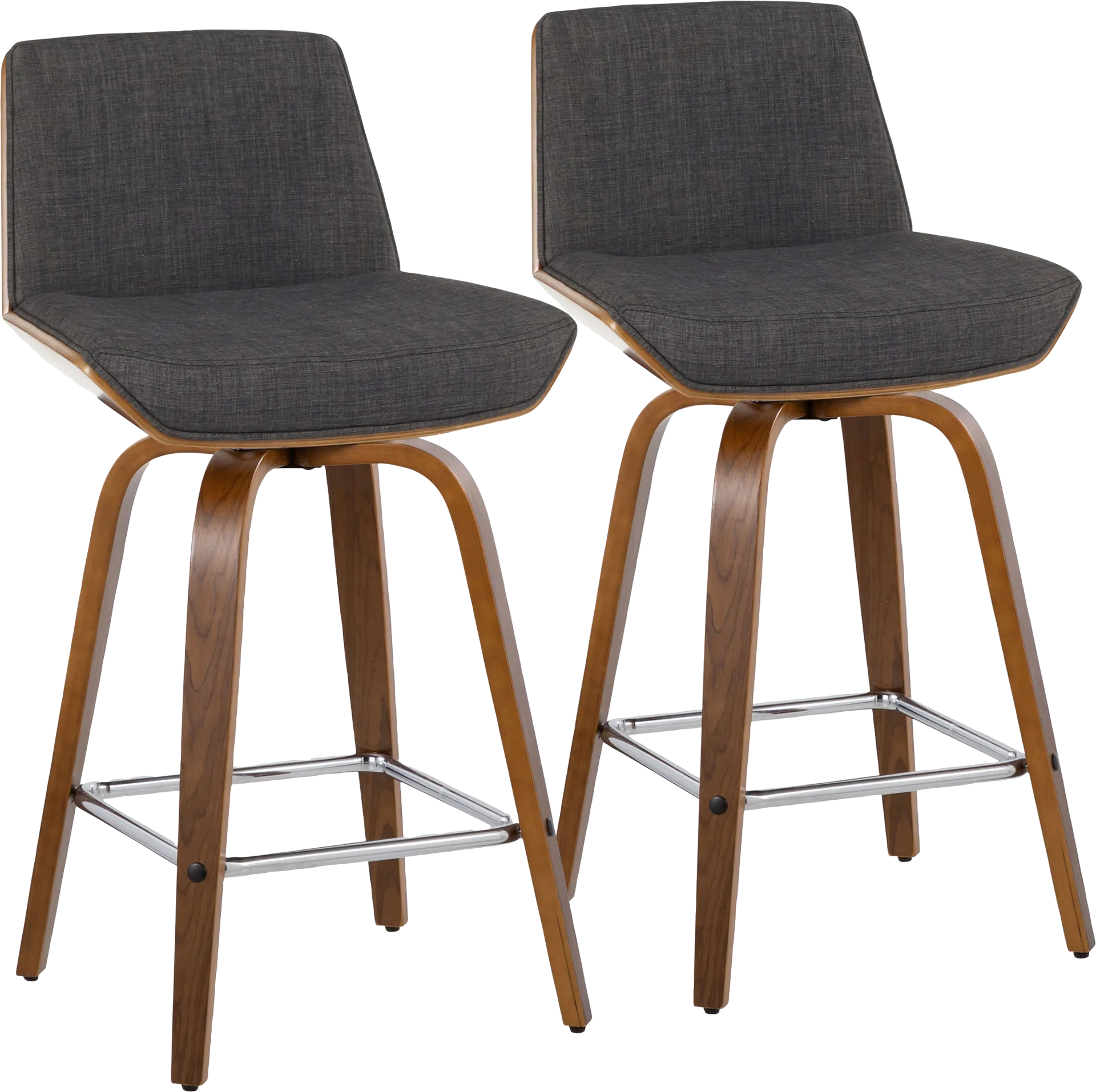 Weymanda II Charcoal Swivel Counter Height Stool, Set of 2 - Image 1