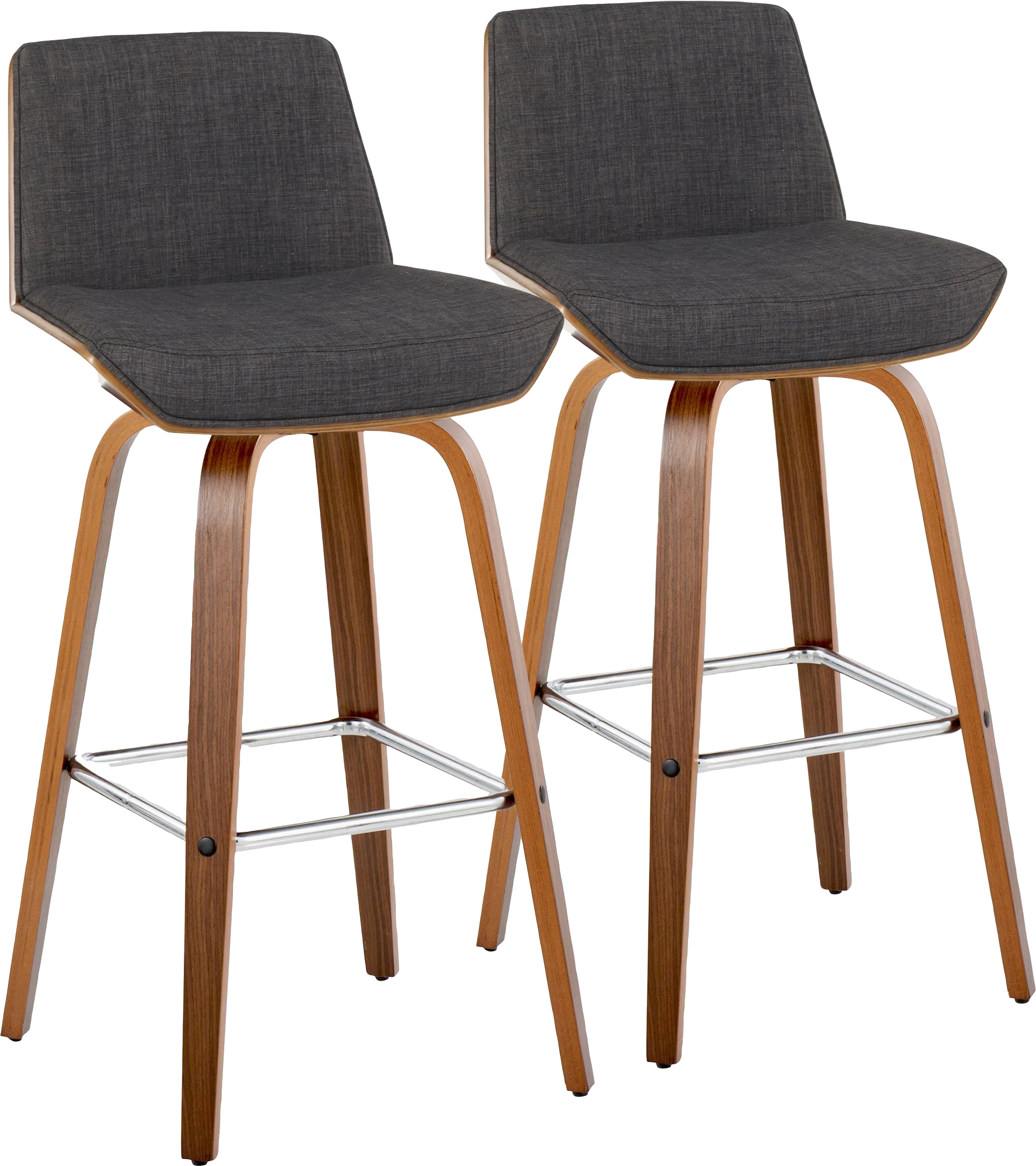 Weymanda II Charcoal Swivel Barstool, Set of 2 - Thumbnail - Image 1