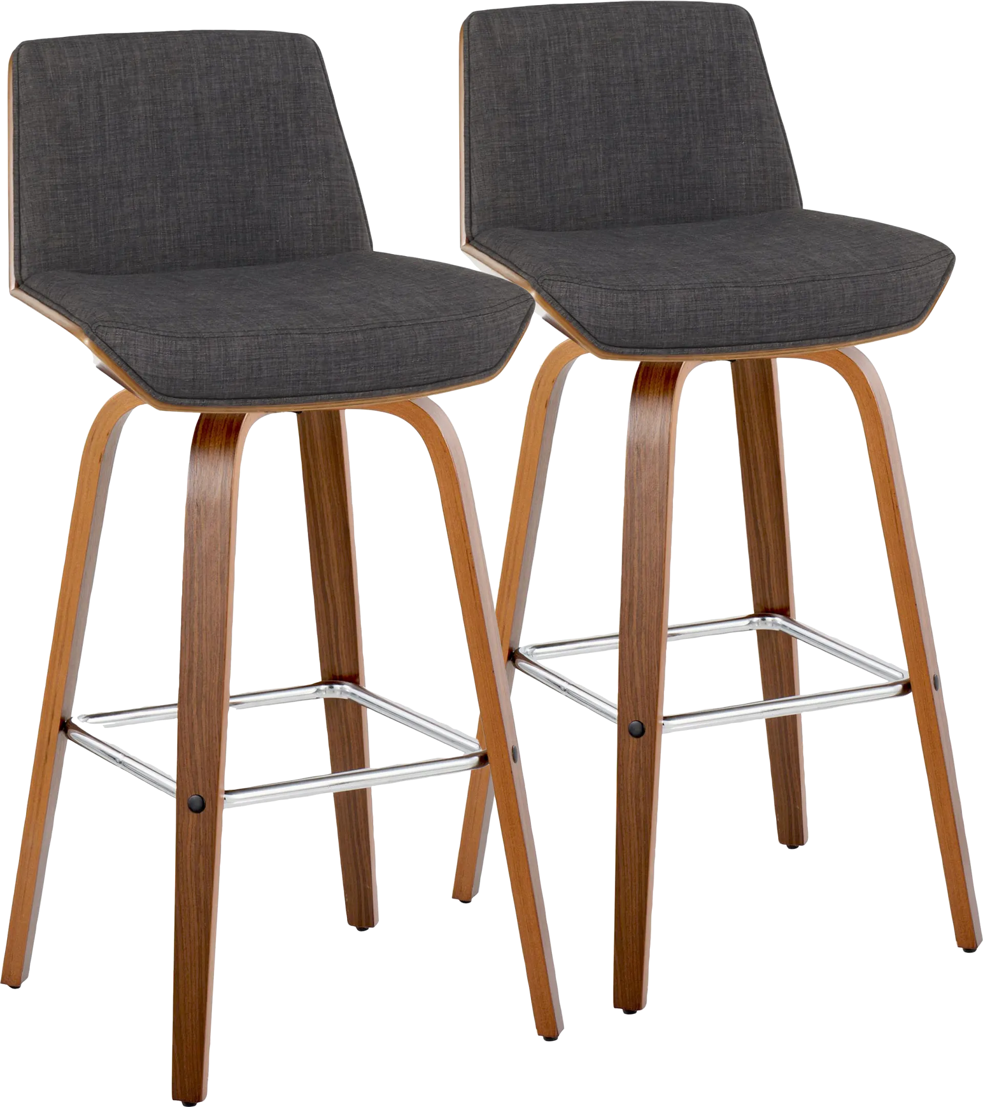 Weymanda II Charcoal Swivel Barstool, Set of 2 - Image 1